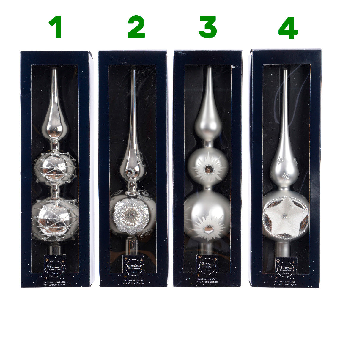 Puntale grigio in vetro 8x8x31 cm