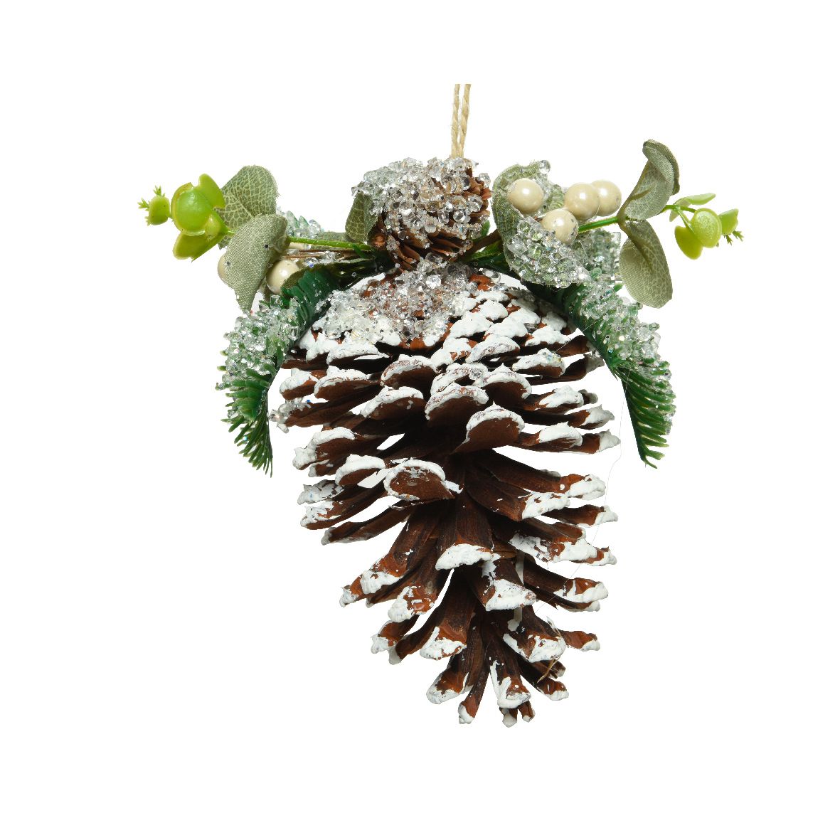 Addobbo albero pigna innevata Kaemingk