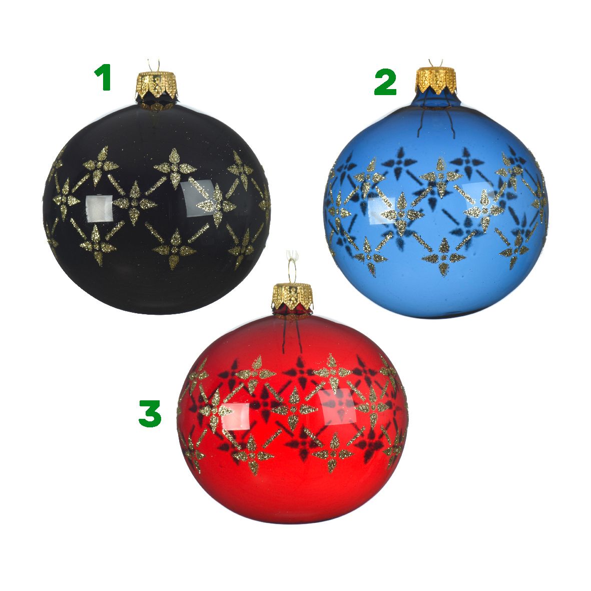 Palla in vetro trasparente con glitter