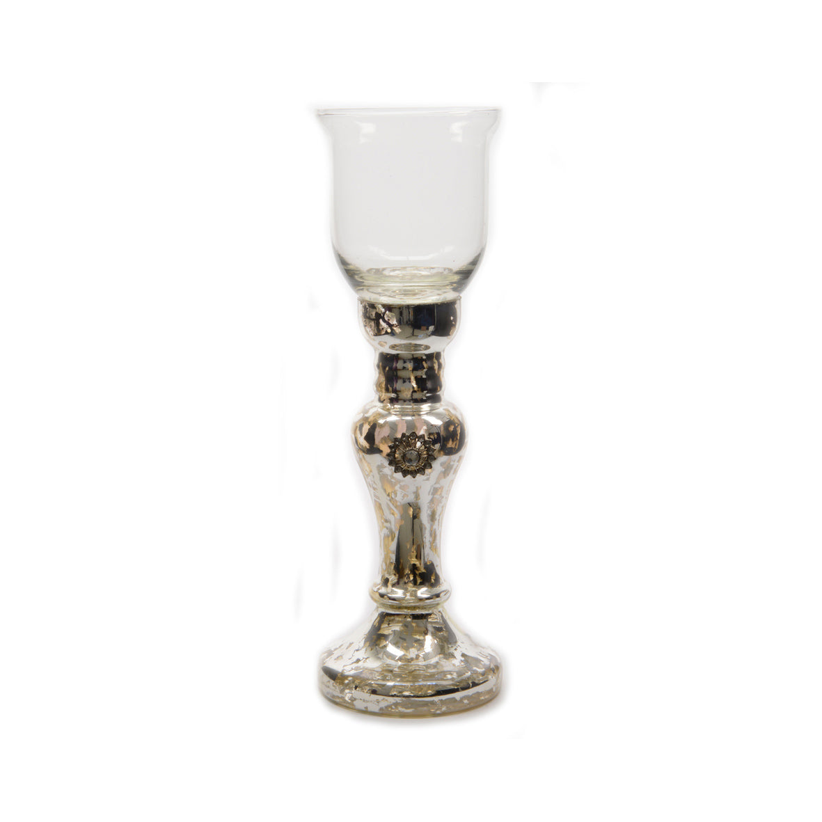 Candelabro in vetro argento