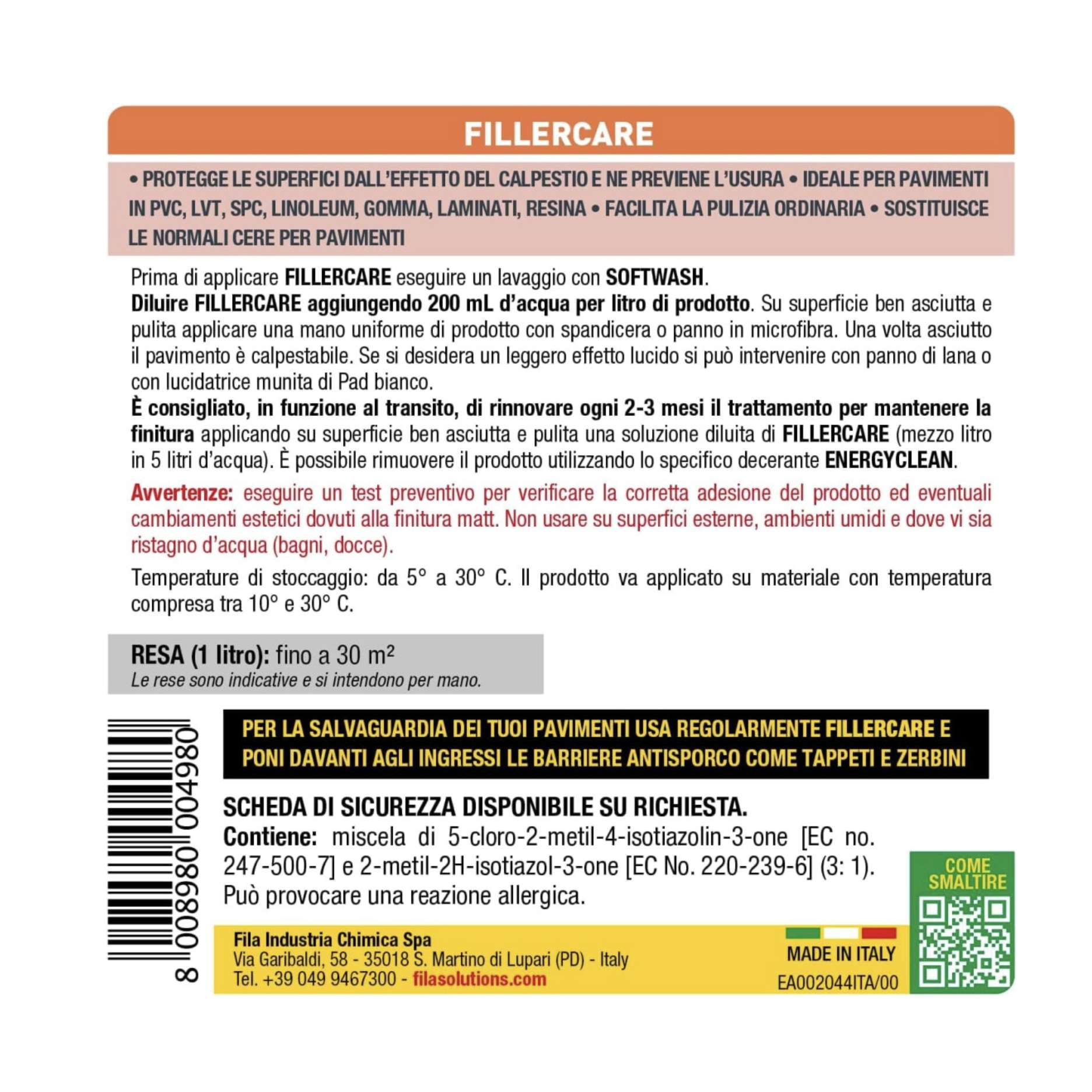 Fila Fillercare 1Lt protettivo superfici