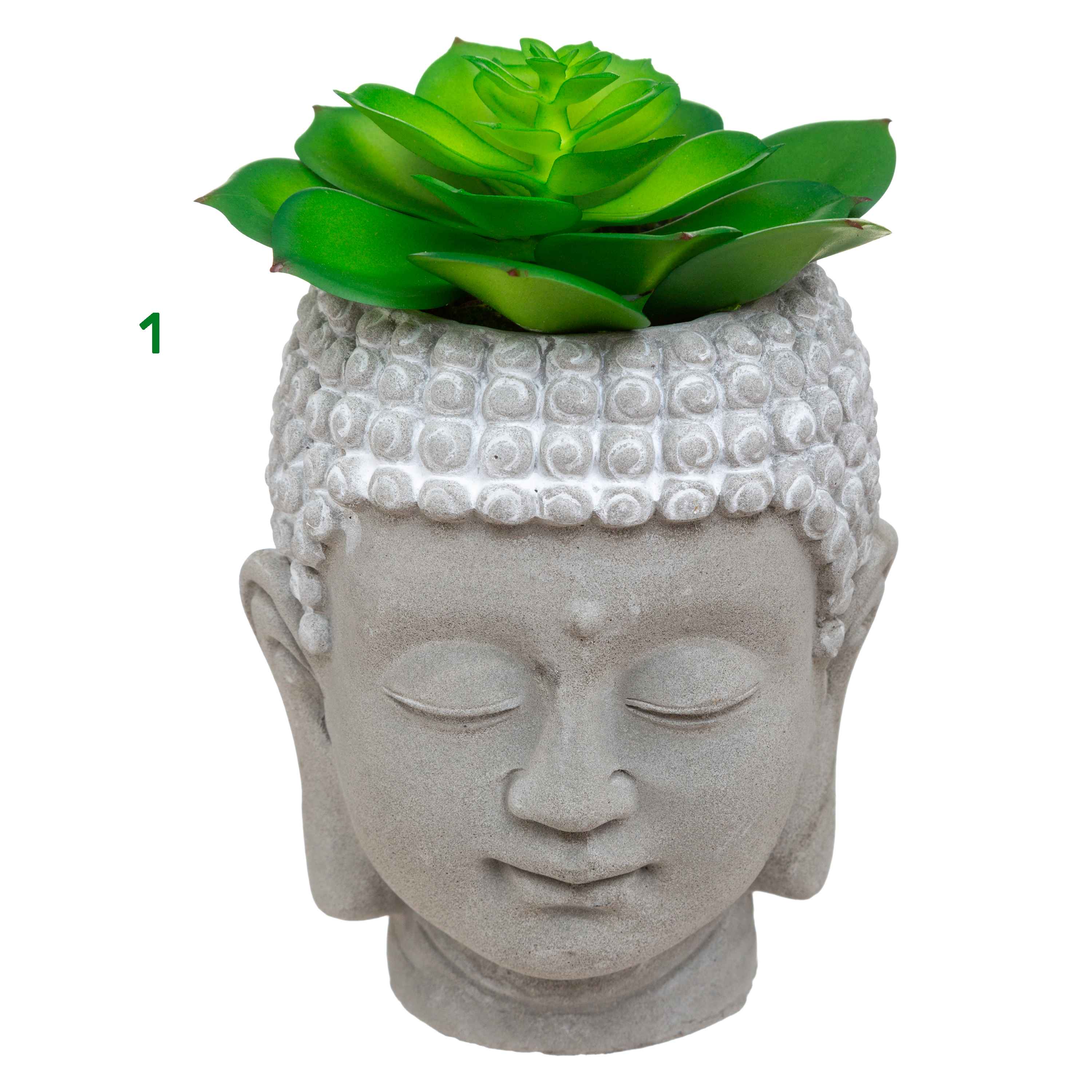 Testa Buddha con candela