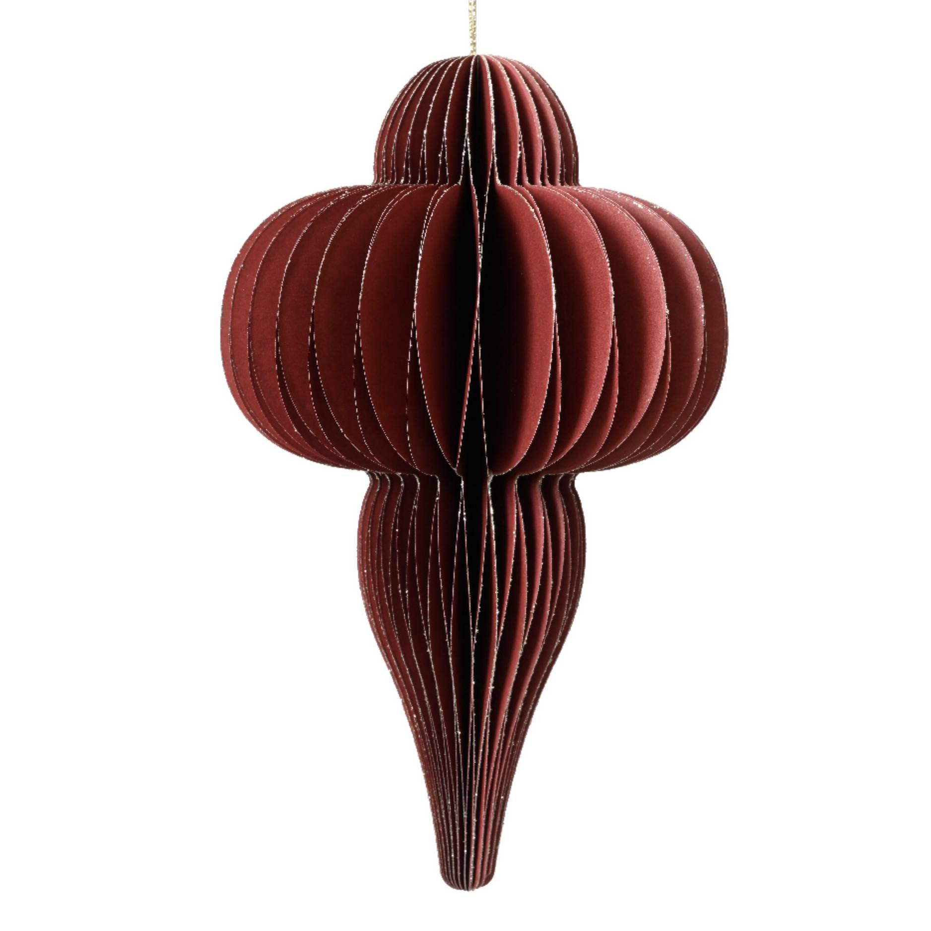 Carta ornamentale rossa natalizia 40 cm