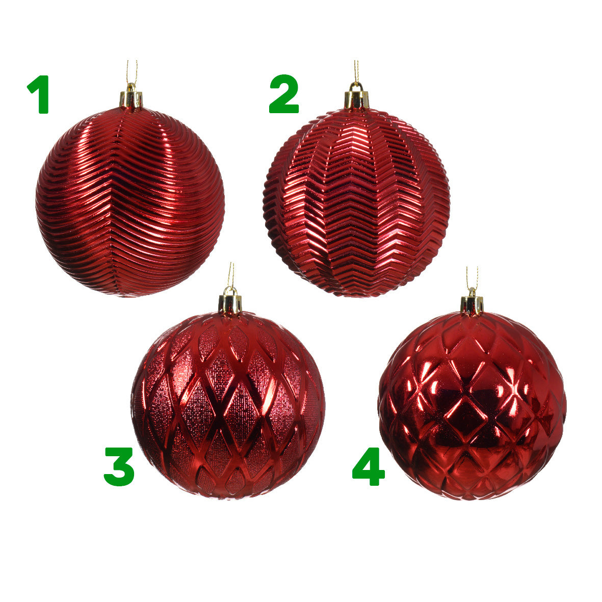 Pallina di natale in plastica rossa 10 cm