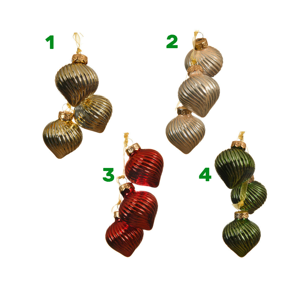 Pendaglio 3 cipolle in vetro