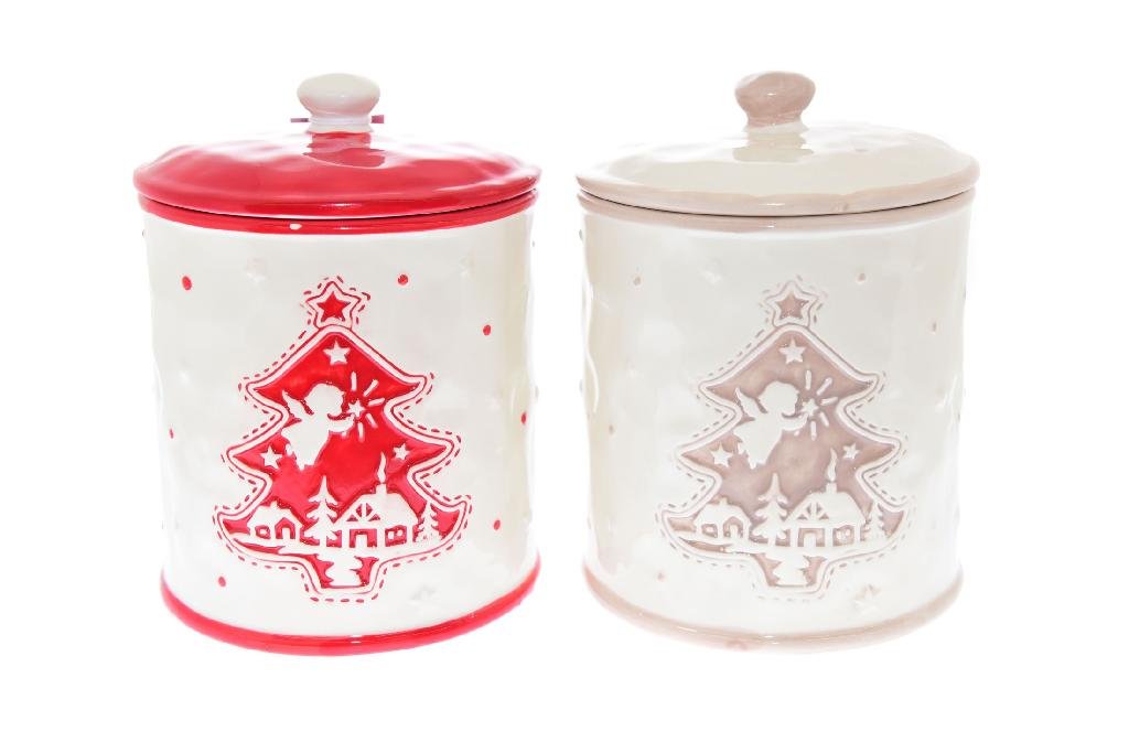 Biscottiera noel in ceramica