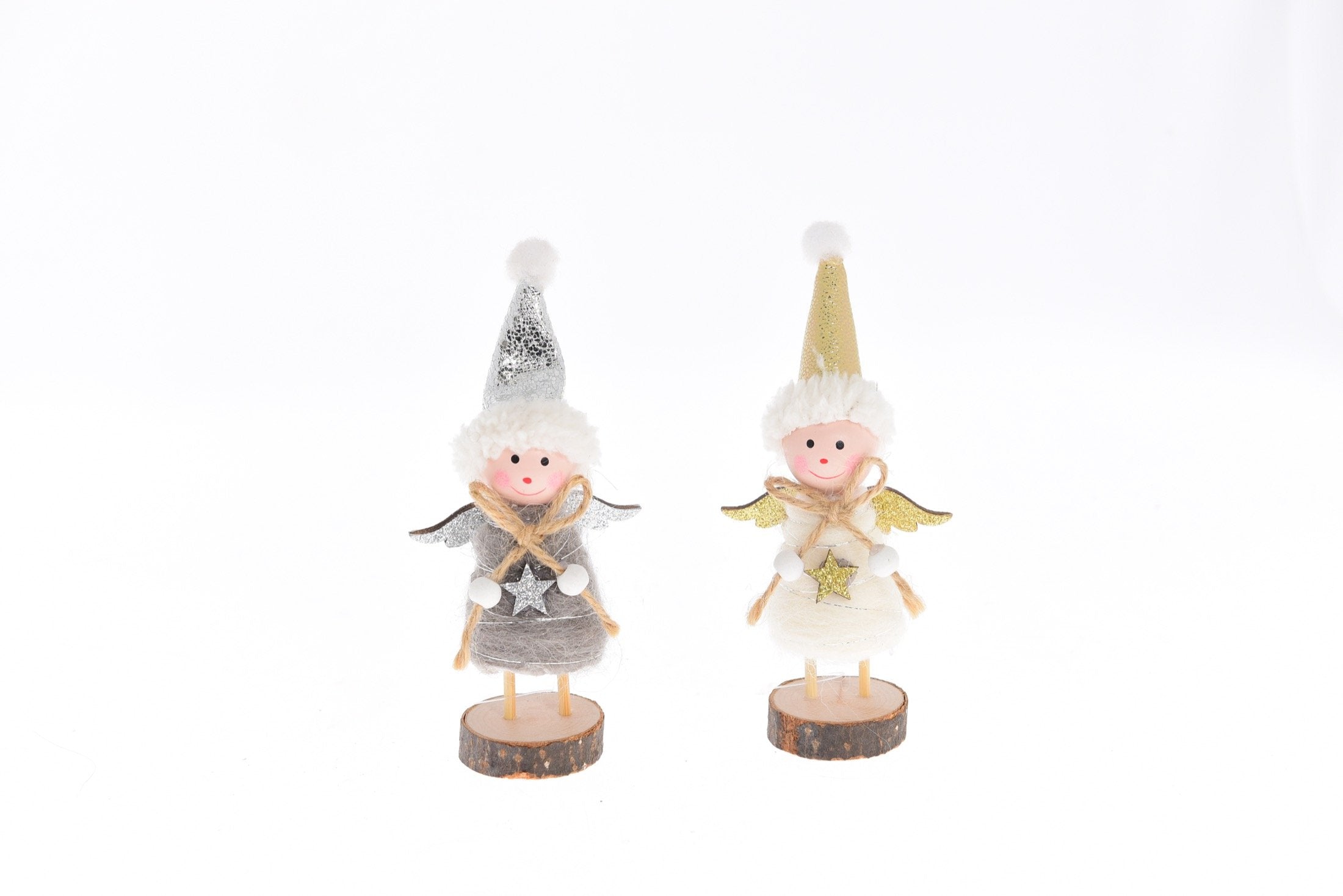 Angioletto in lana e legno con cappello