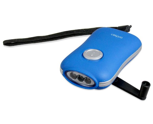 Torcia tascabile a 3 LED con ricarica a dinamo