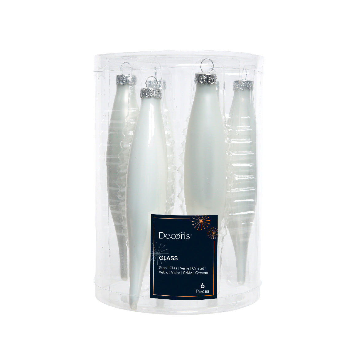 Kit 6 pendagli bianchi in vetro