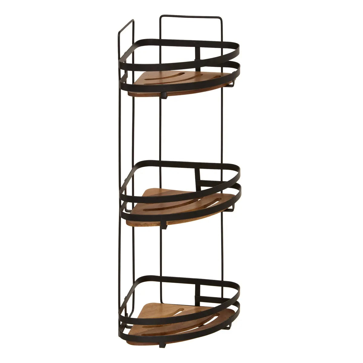 Mensola Angolare Doccia "Blackacia" a 3 Livelli in Legno di Acacia