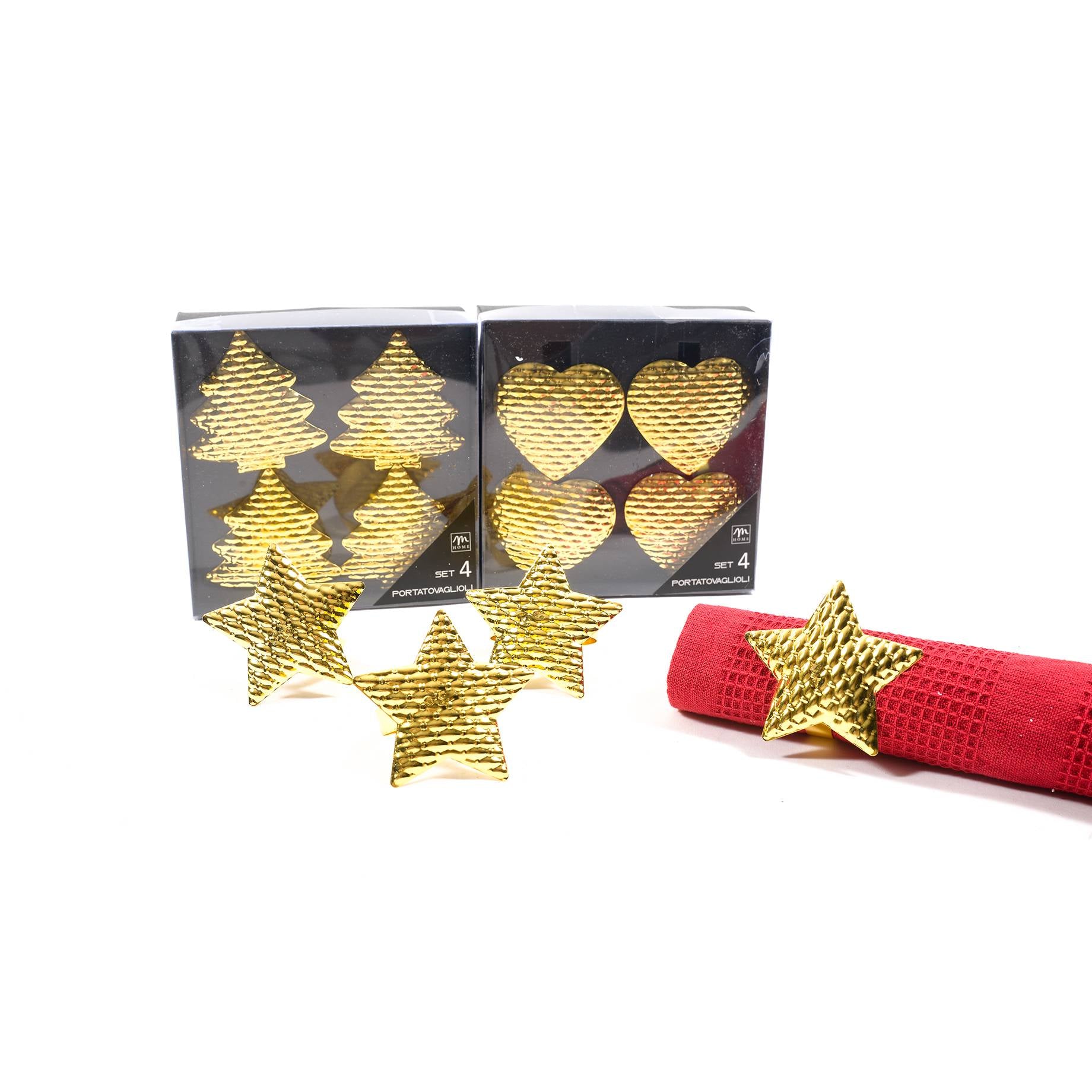 Set 4 portatovaglioli natalizi Mercury