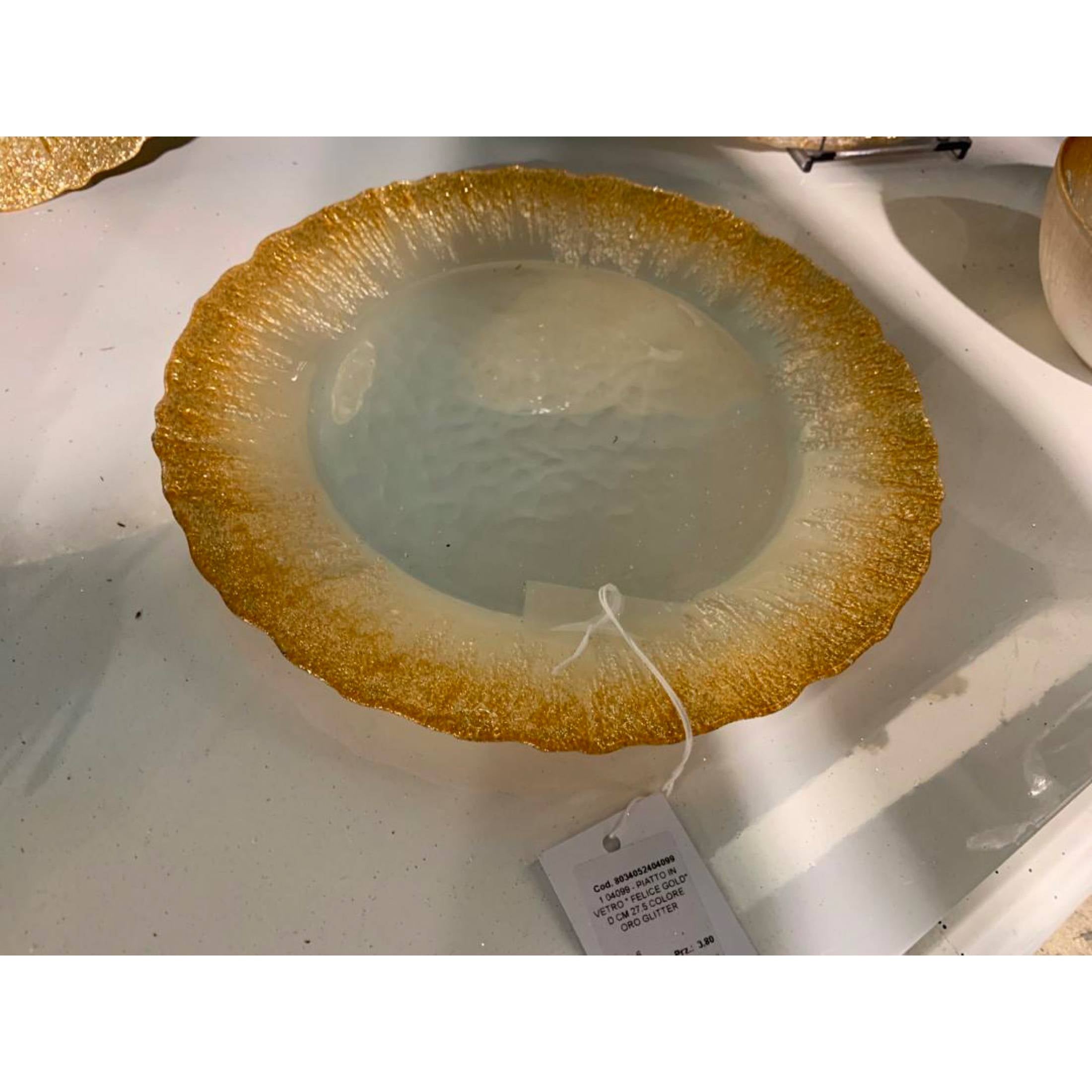 Piatto 'felice gold' mercury