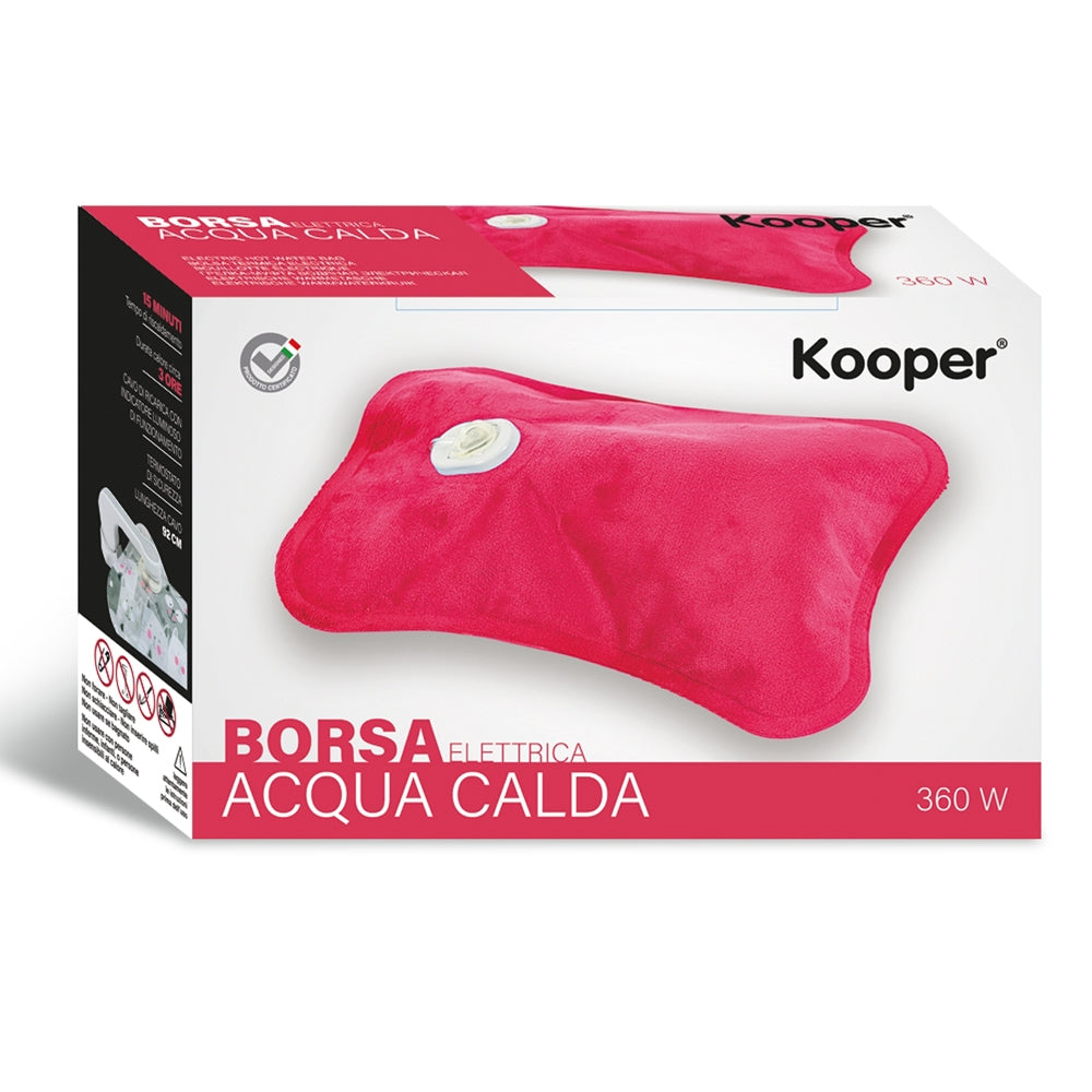 Borsa acqua calda elettrica scaldacuore 360 W colore rosa riscaldamento