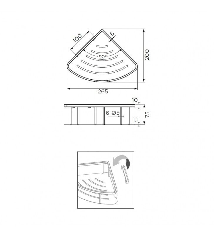 Cestino ad angolo INOX