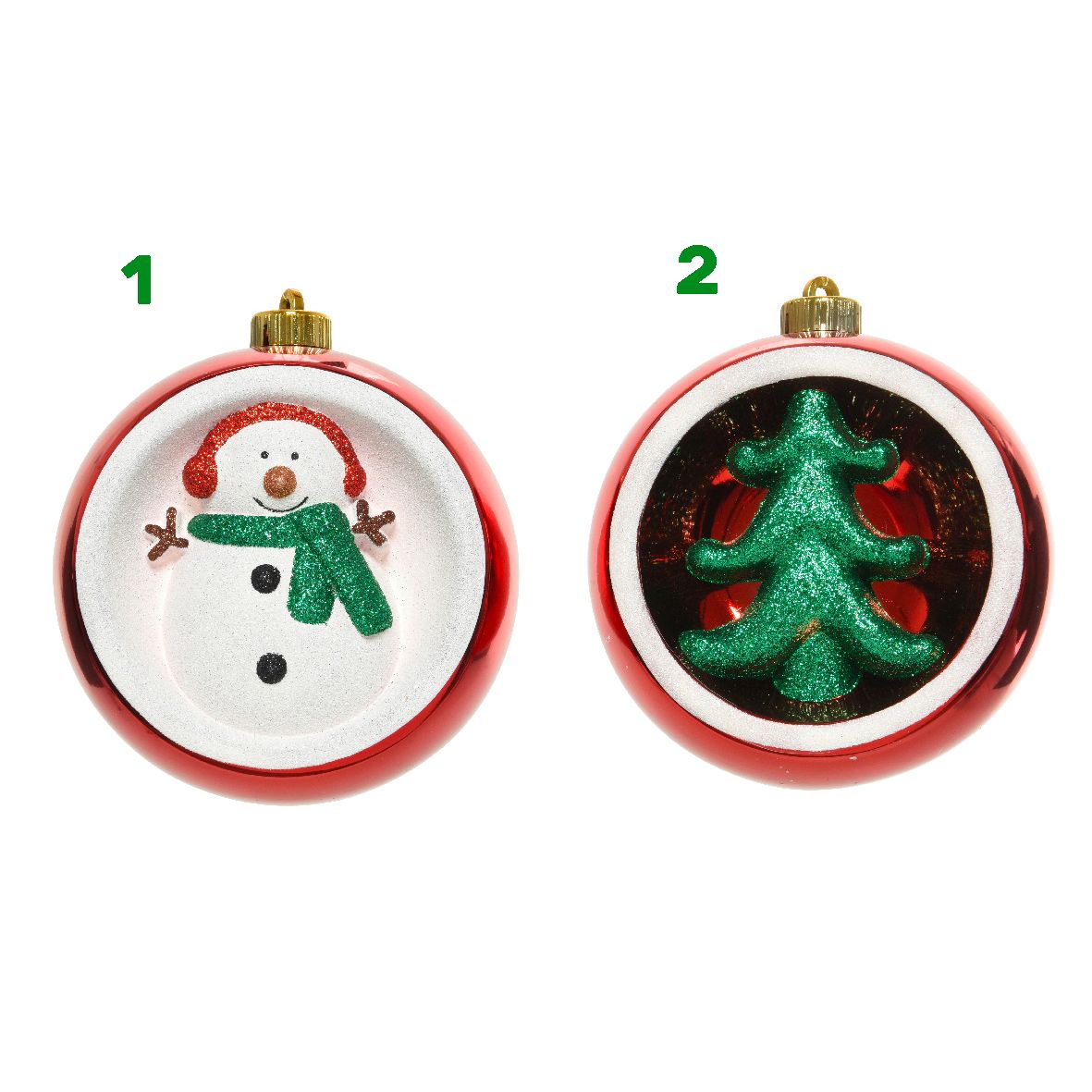 Palla glitterata natalizia 15 cm