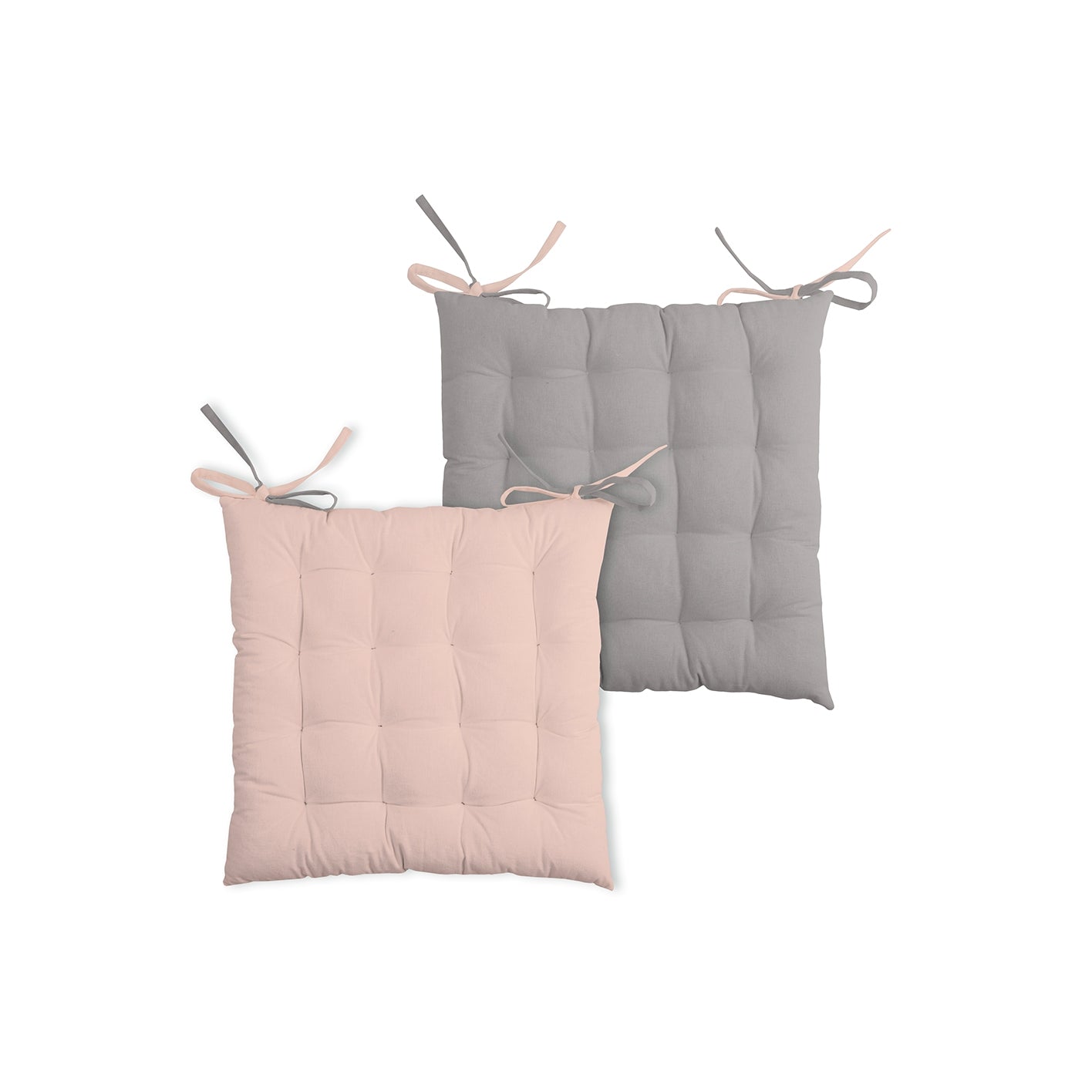 Cuscino coprisedia Duo Galette polvere/grigio topo