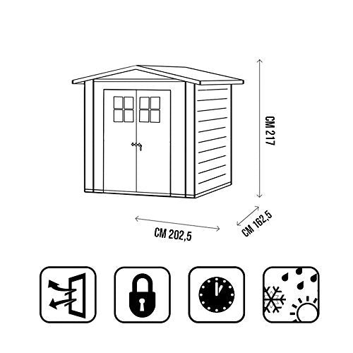 CASETTA DA ESTERNO CON 2 PORTE 200x160x217 CM 3