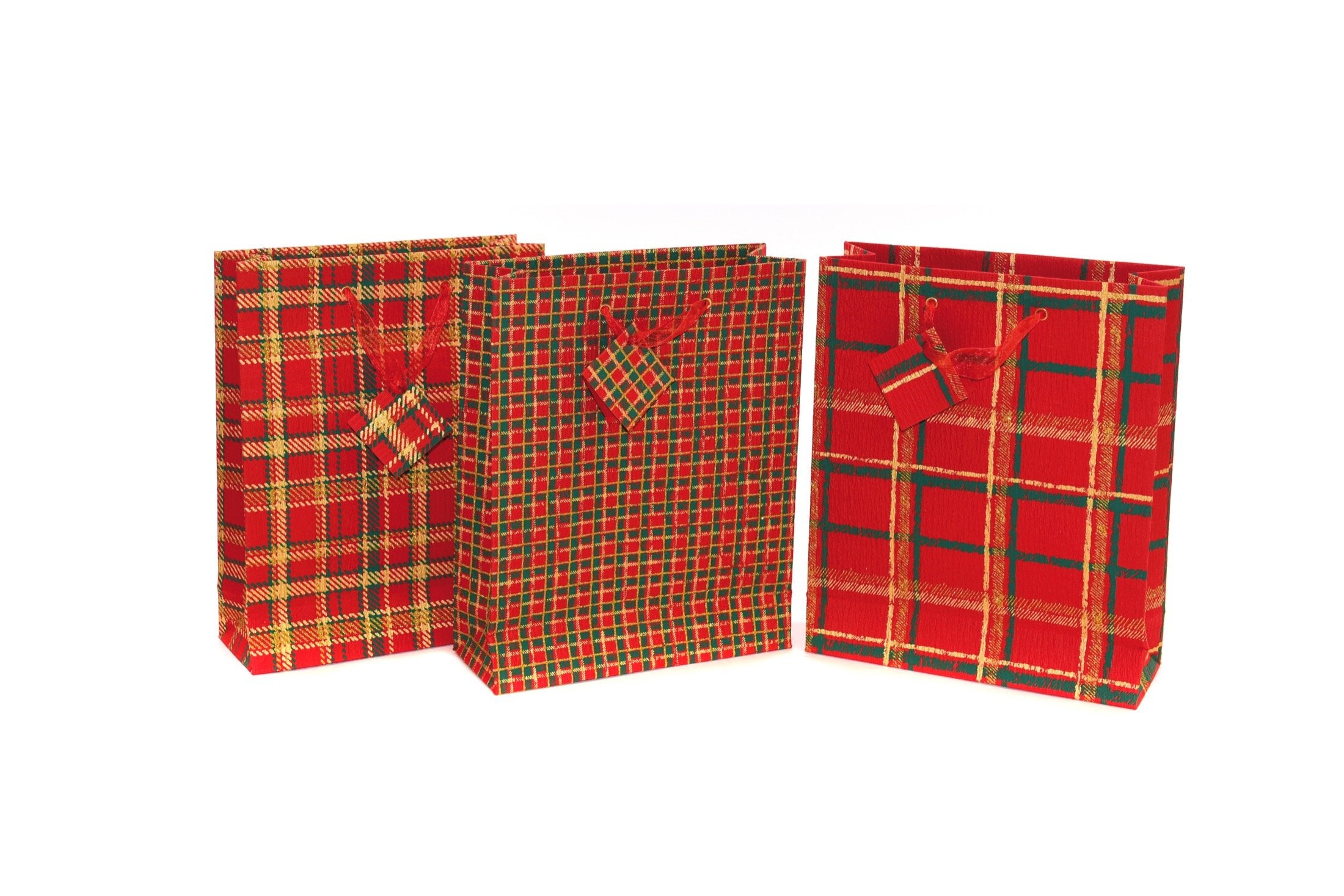 Sacchetto carta riso colore glitter scozzese