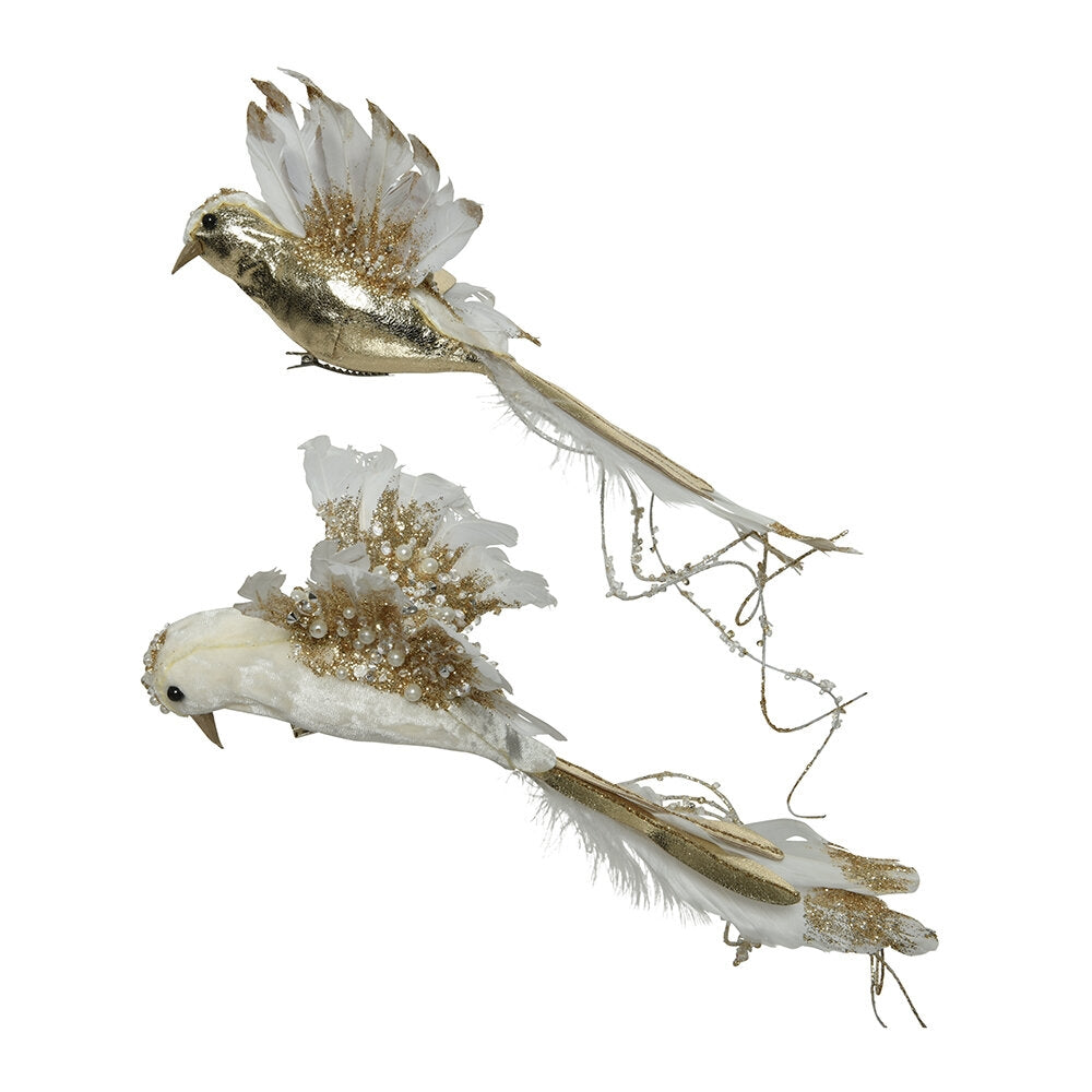 Addobbo albero uccellino oro Kaemingk