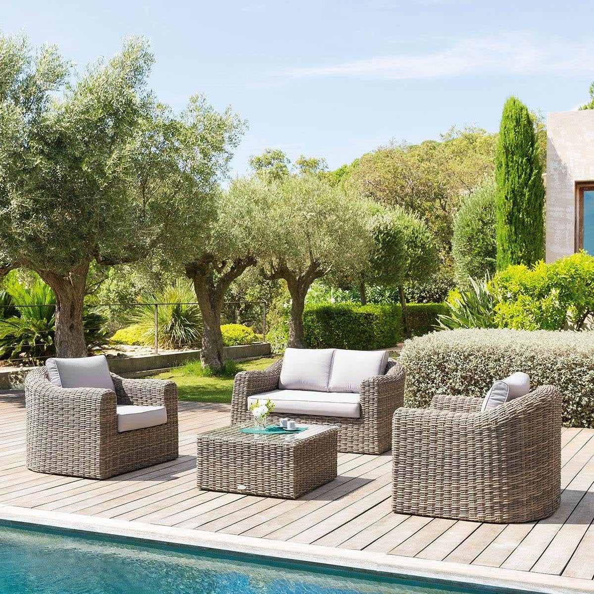 Salotto Moorea 4 posti in rattan