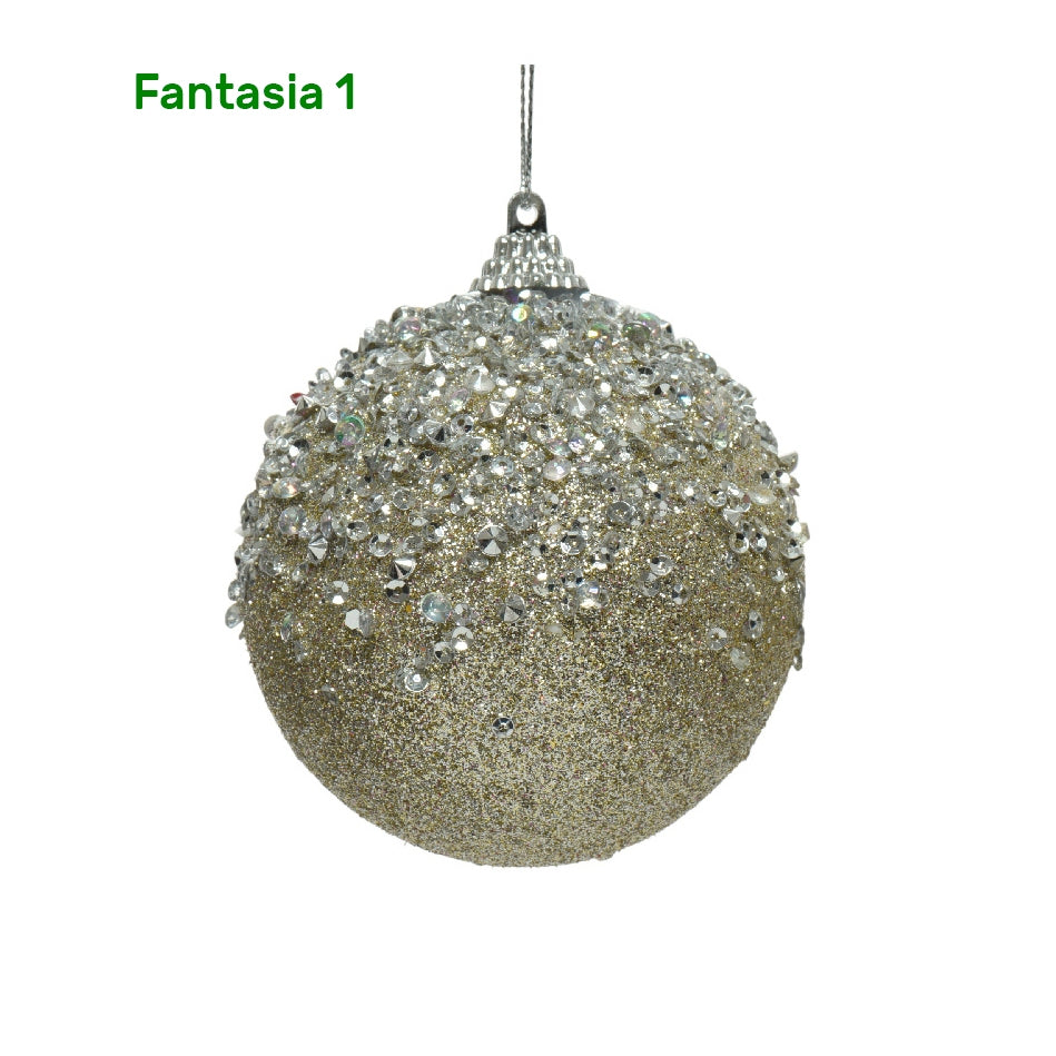 Palline di natale oro e perline argento Kaemingk