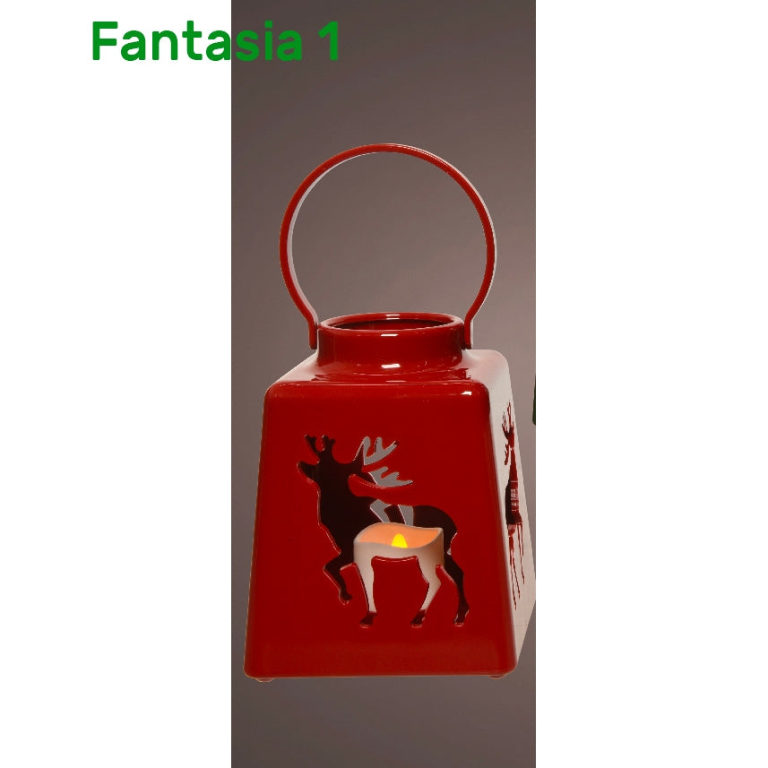 Lanterna LED in plastica con intagli Kaemingk