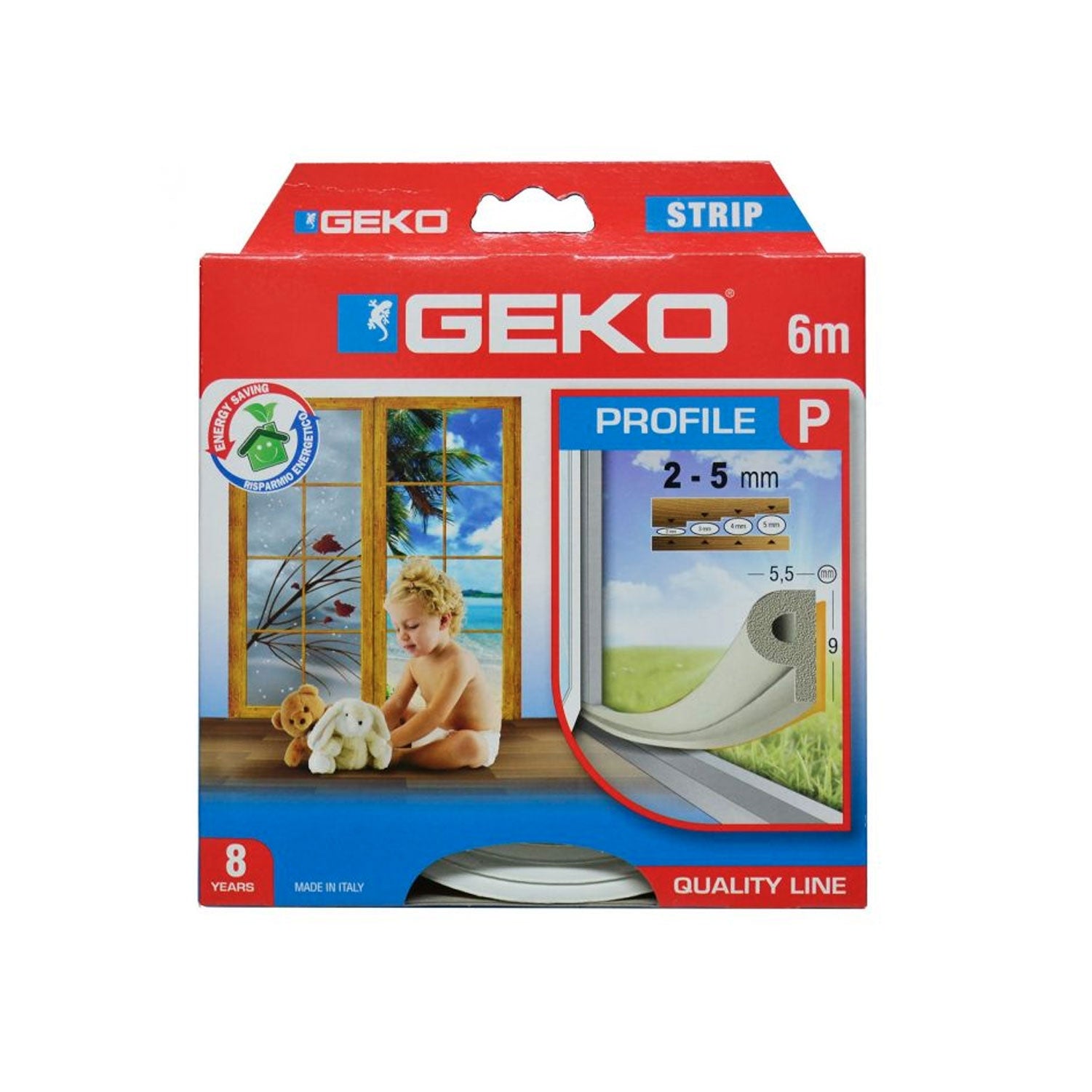 Paraspiffero adesivo per porte e finestre 6 mt bianco