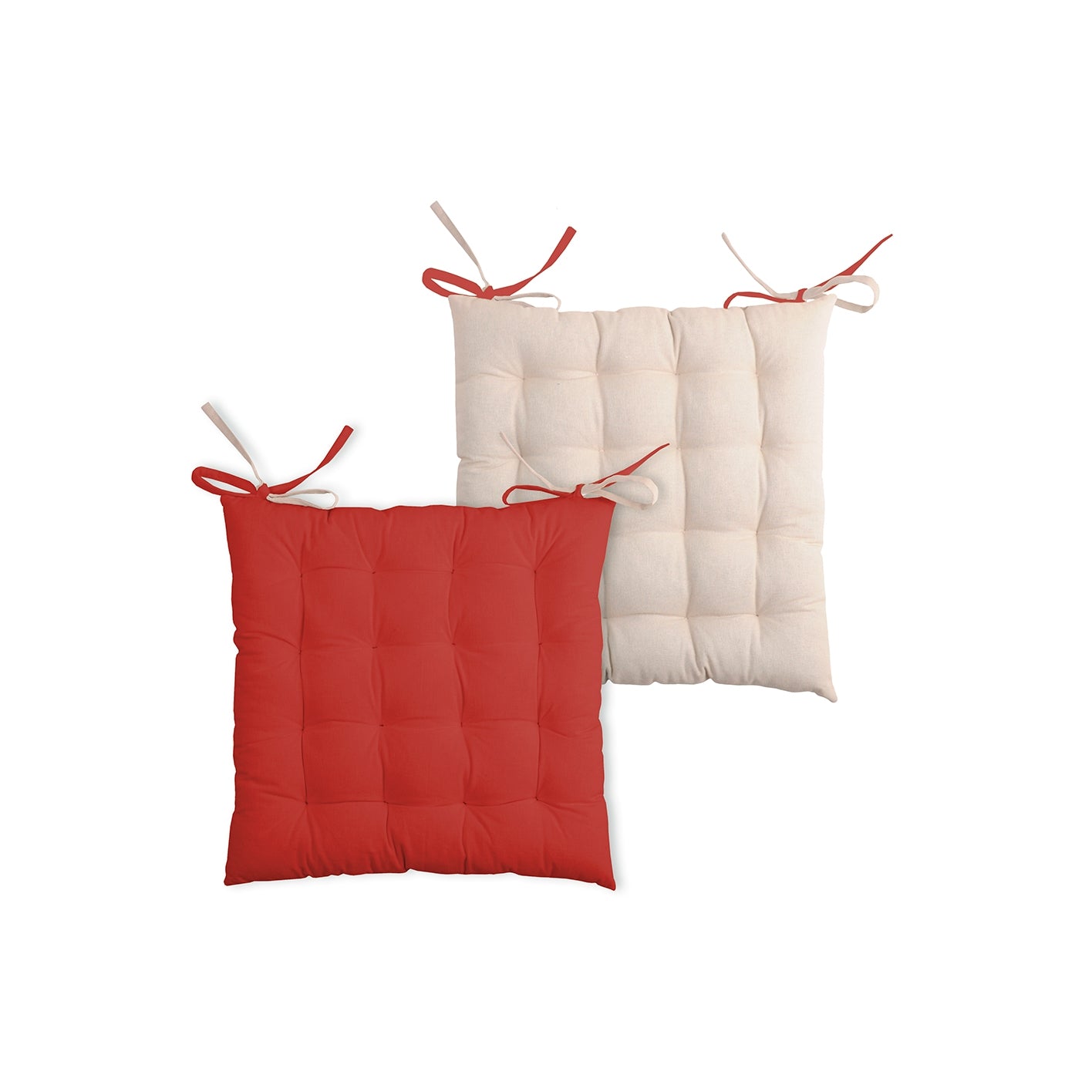 Cuscino coprisedia Duo Galette perle/ terracotta