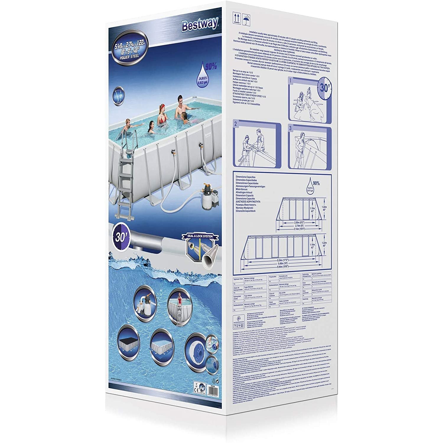 Piscina fuori terra rettangolare Power steel 5