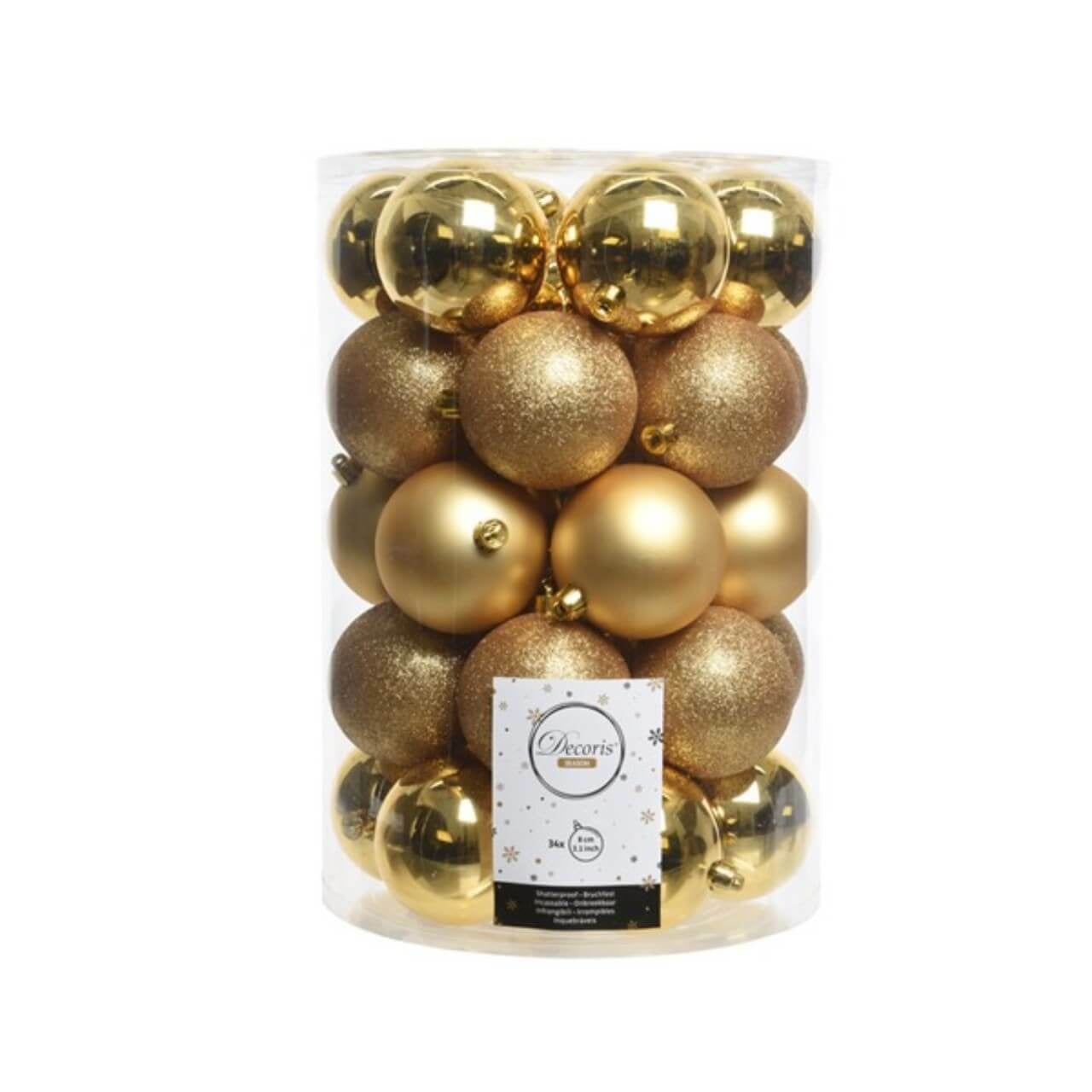 Confezione 34 palline color oro Kaemingk