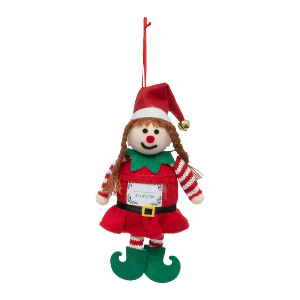 Elfo Natalizio Femminile Personalizzabile Rosso 20 cm