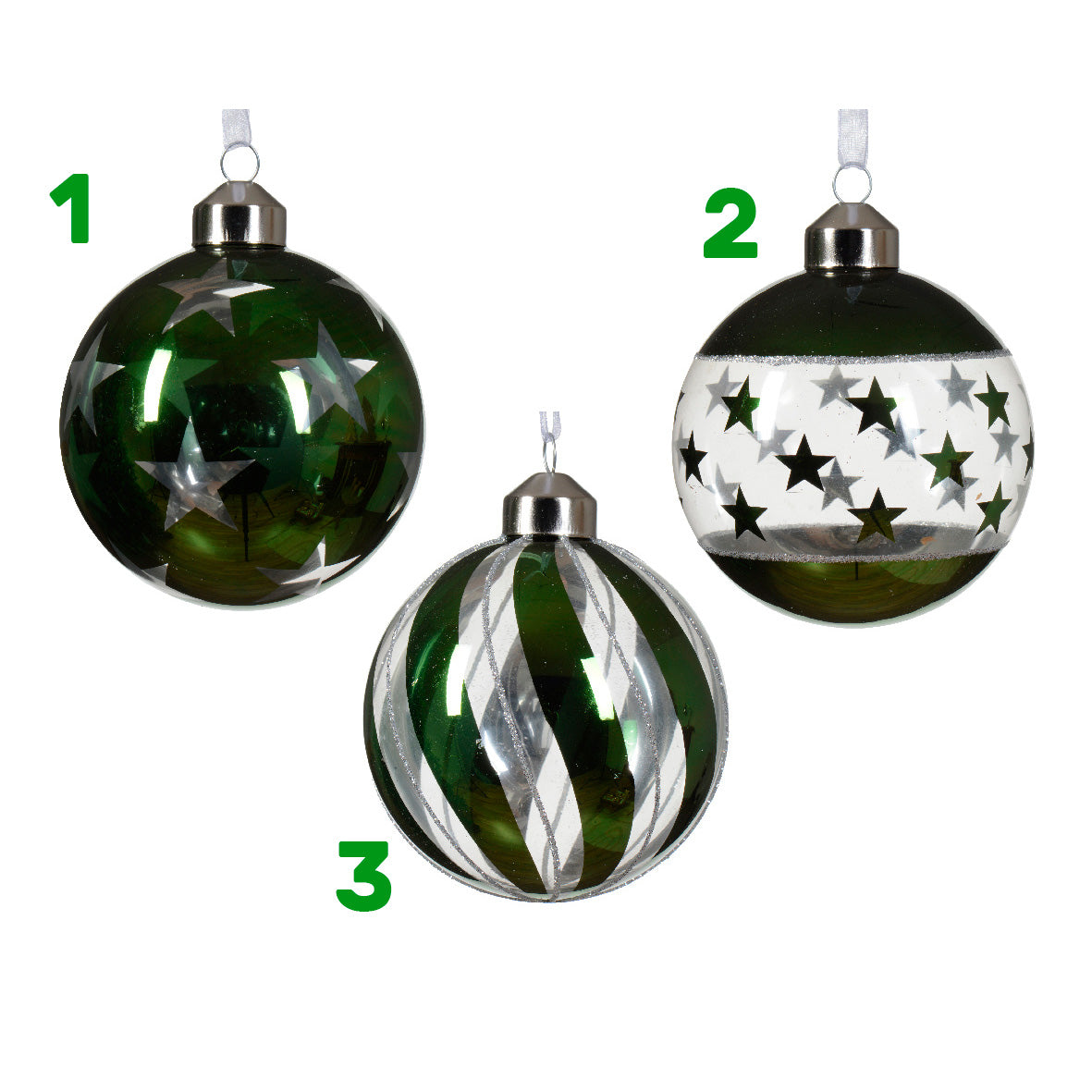 Pallina verde 8 cm in vetro