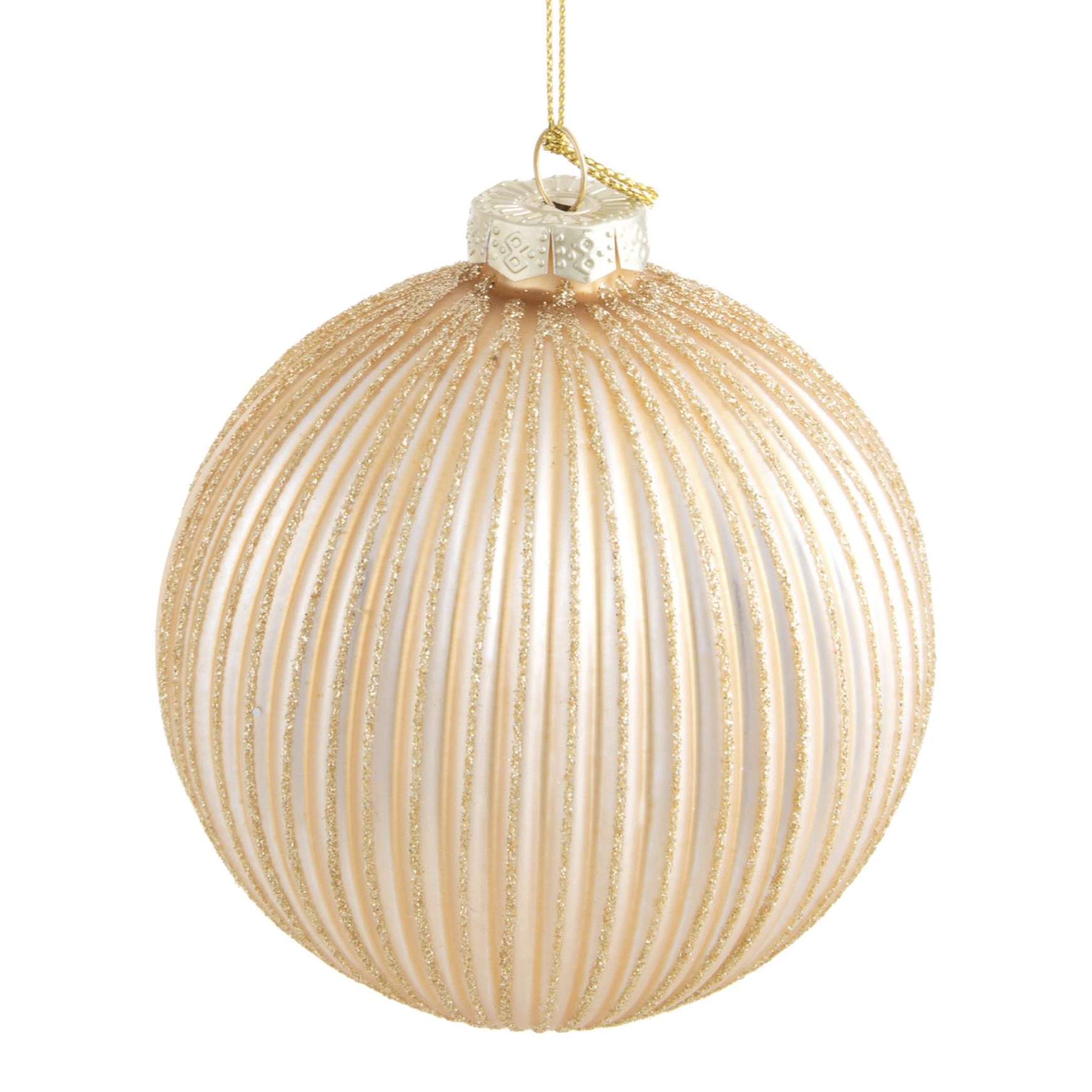 Sfera natalizia in vetro champagne 10 cm