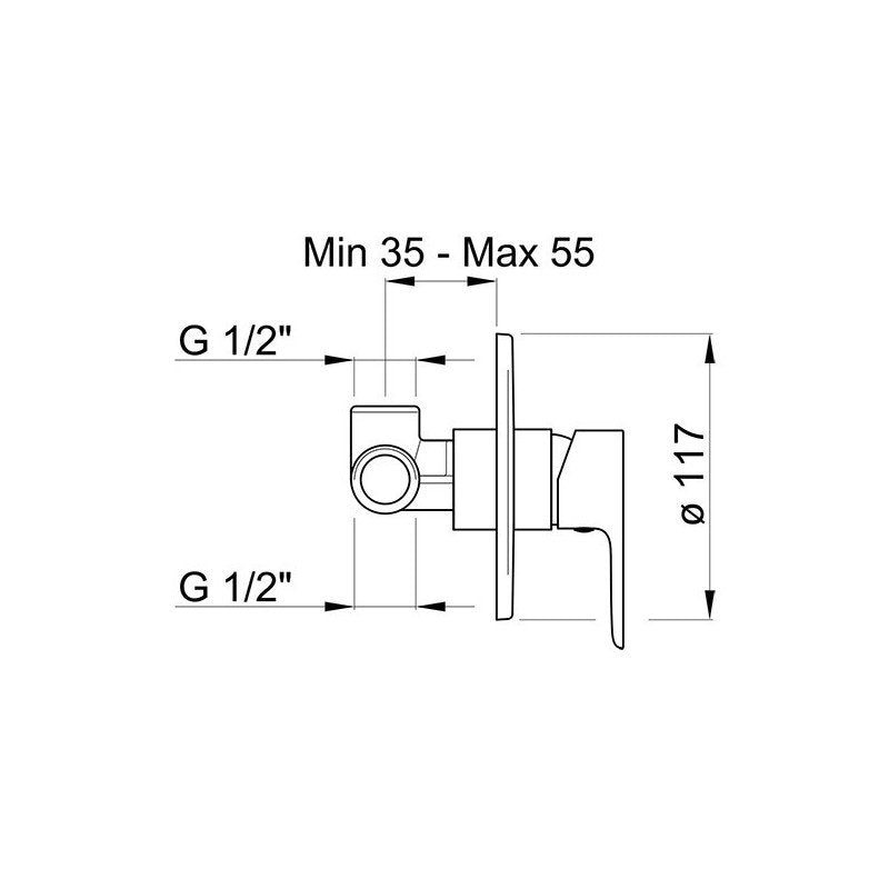 MISCELATORE INCASSO DOCCIA PONSI - PONSI BTESTCDO01