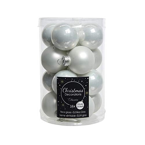 Confezione 16 palline di vetro bianco inverno Kaemingk