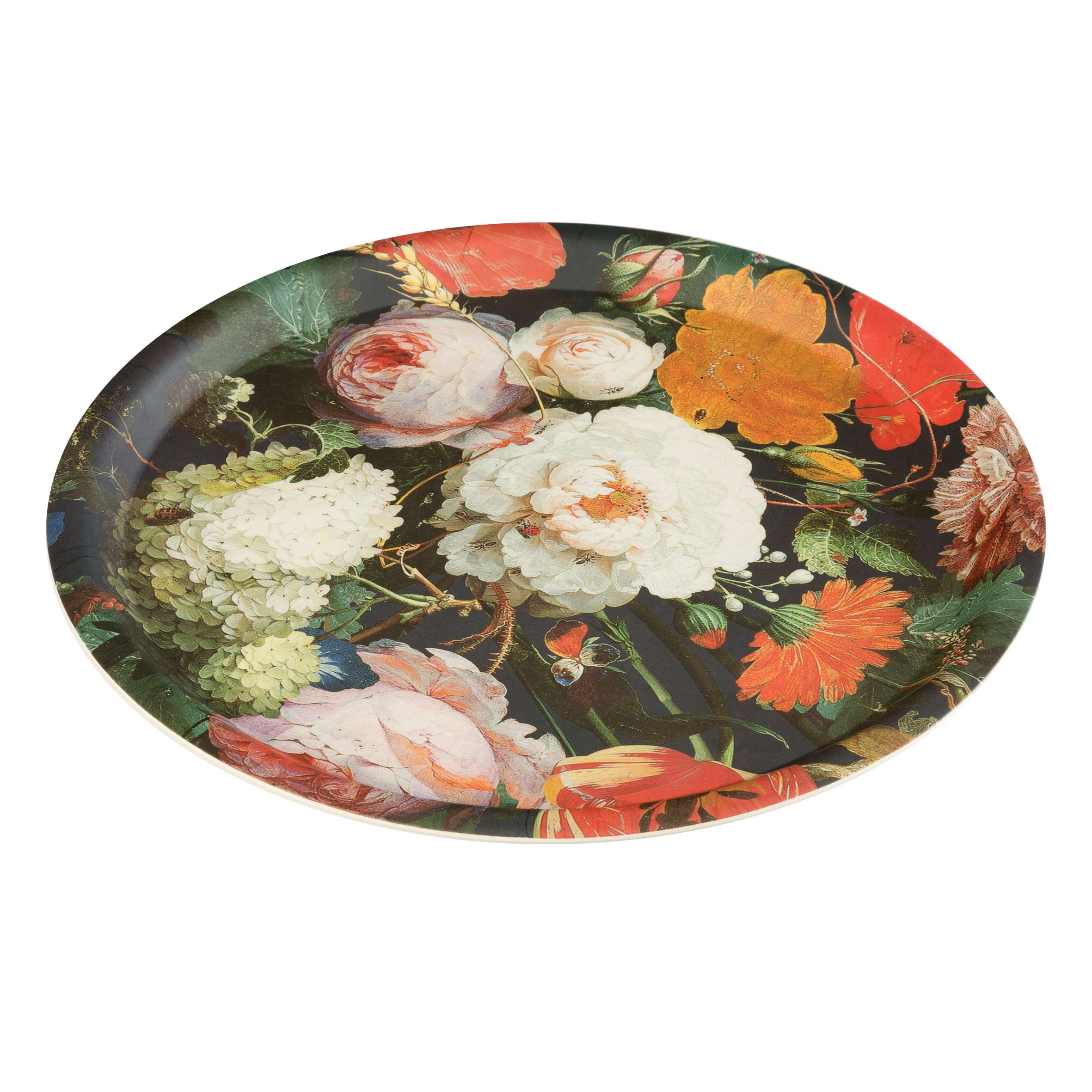 Vassoio tondo fiori Bamboo