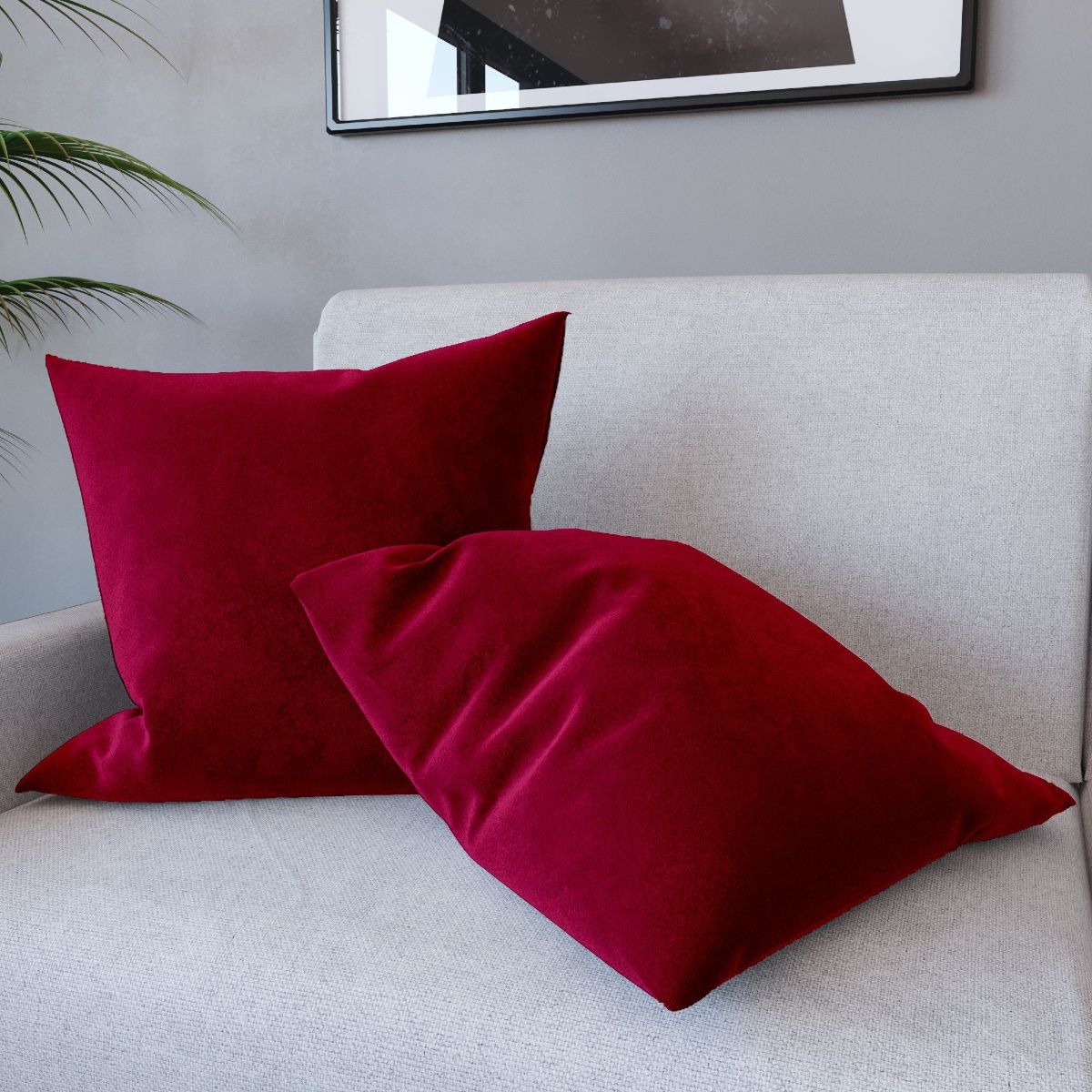 Cuscino in velluto imbottito 52×52 cm 1