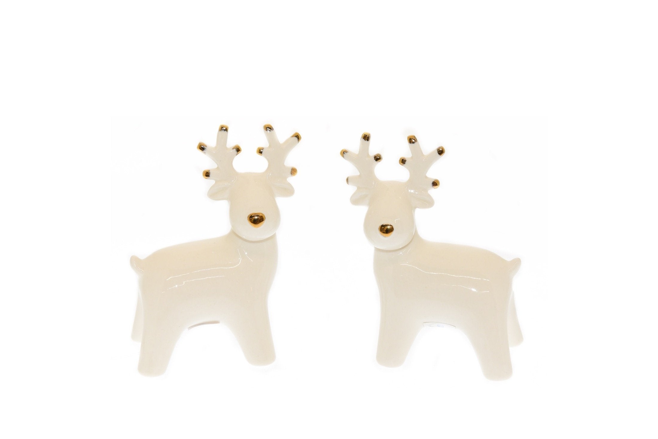 Renna in porcellana con oro zecchino