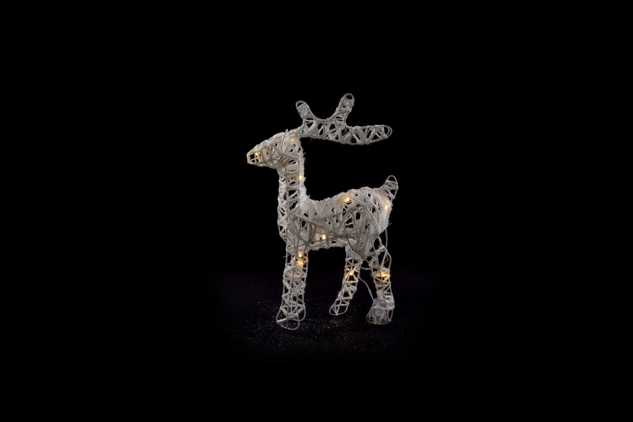 Renna in metallo con luci led