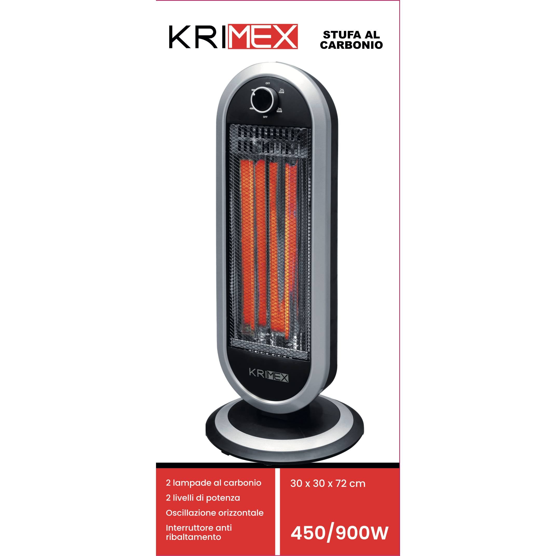 Stufa al carbonio Krimex 450/900 W 3