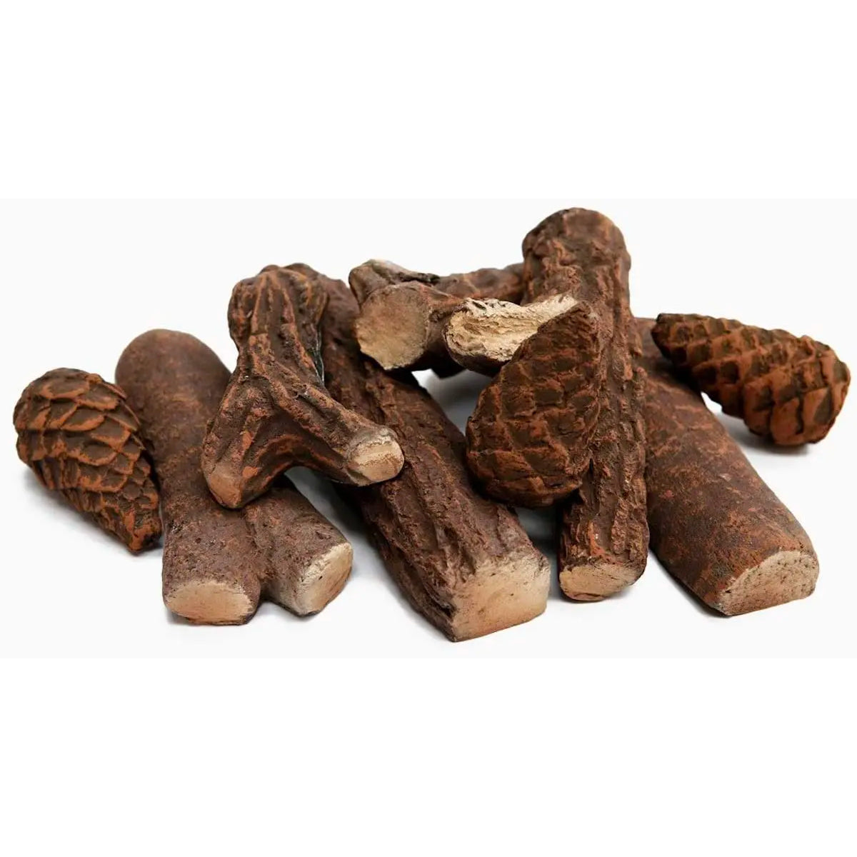 Set da 9 pezzi tronchi di legno decorativi per camini in bioetanolo