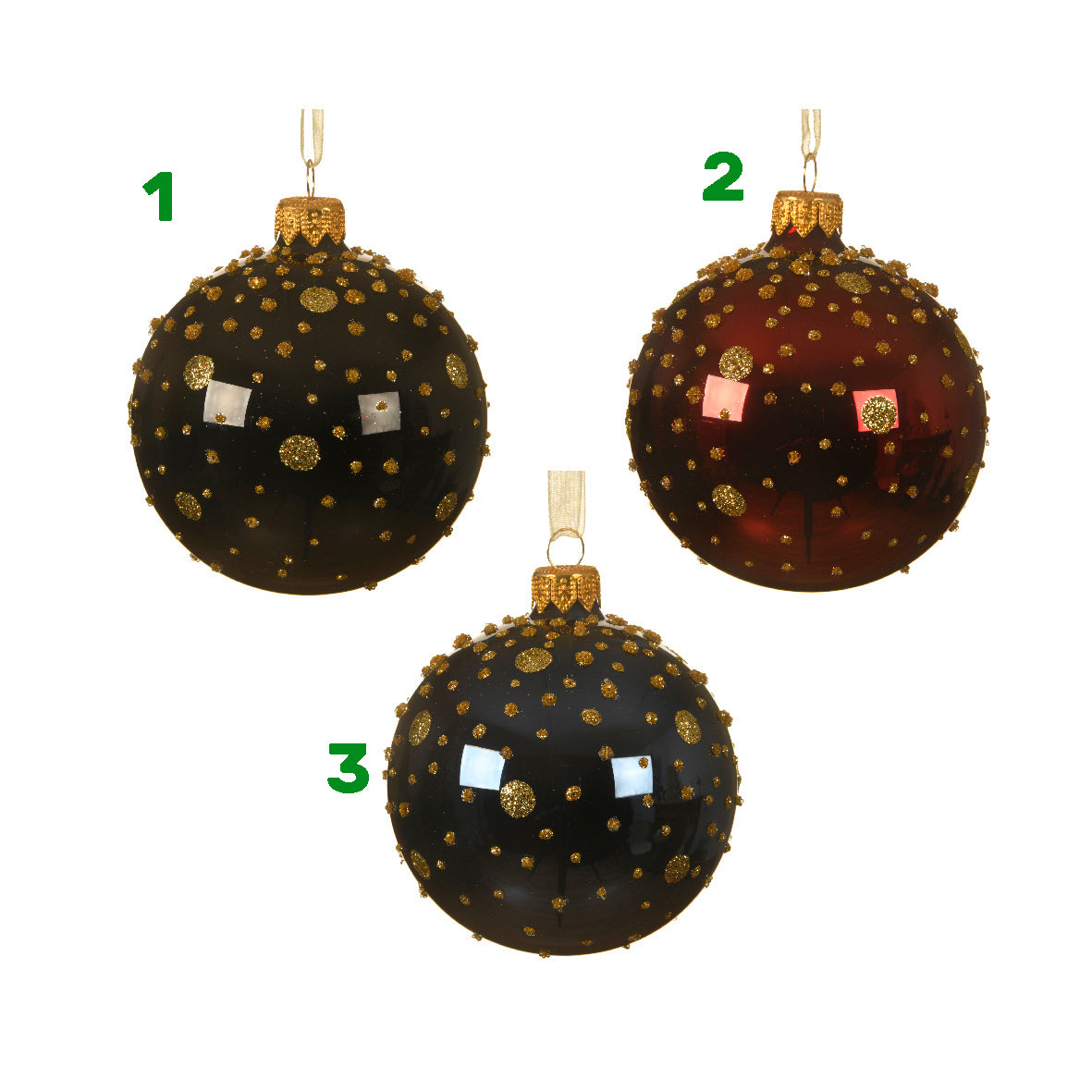 Pallina di natale con glitter 8 cm