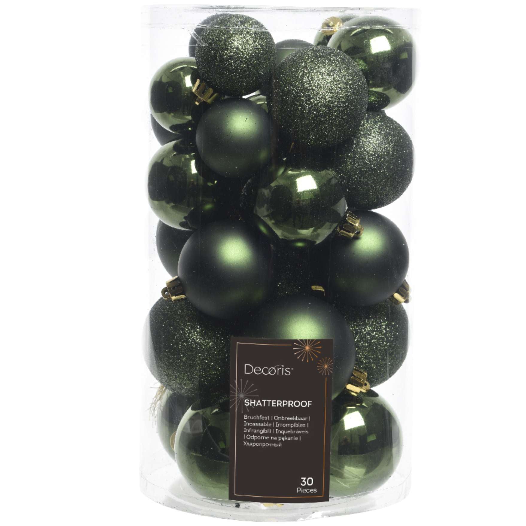 Confezioni 30 palline verdi 6cm