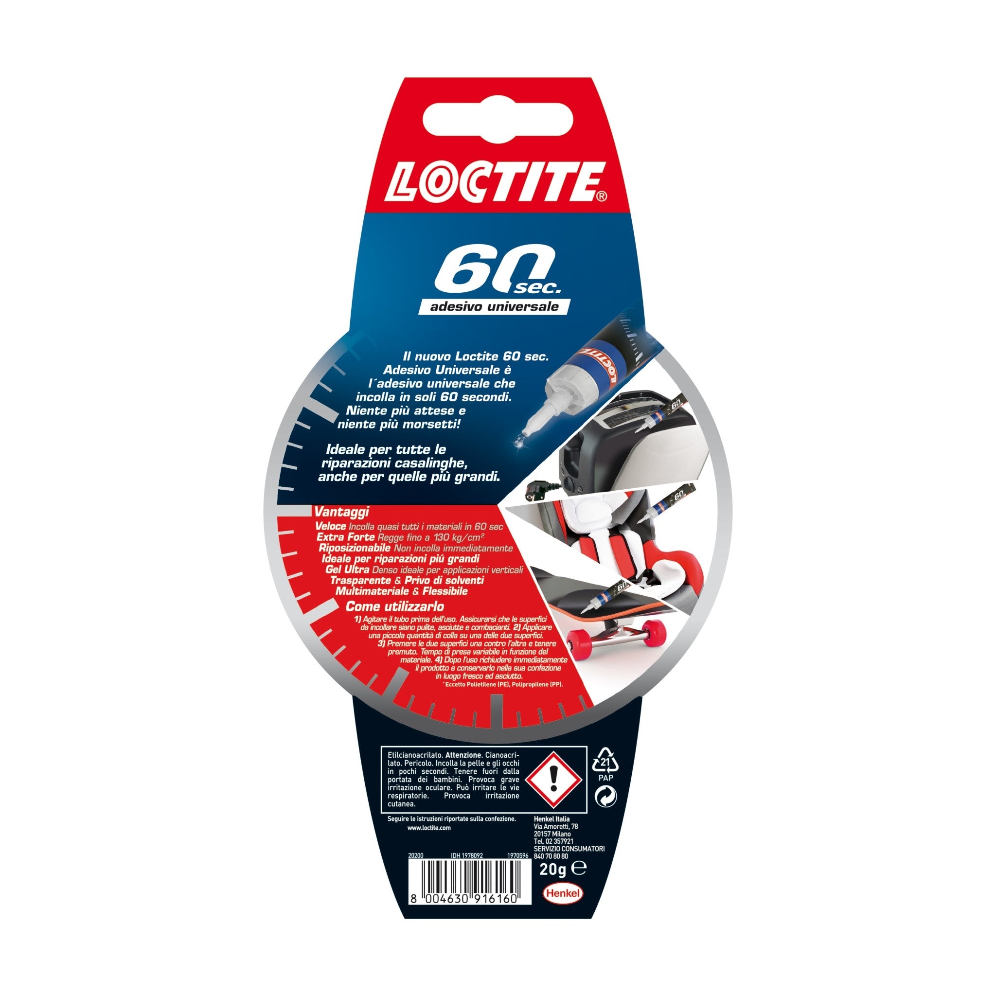 Adesivo Universale Loctite Attak 60 secondi