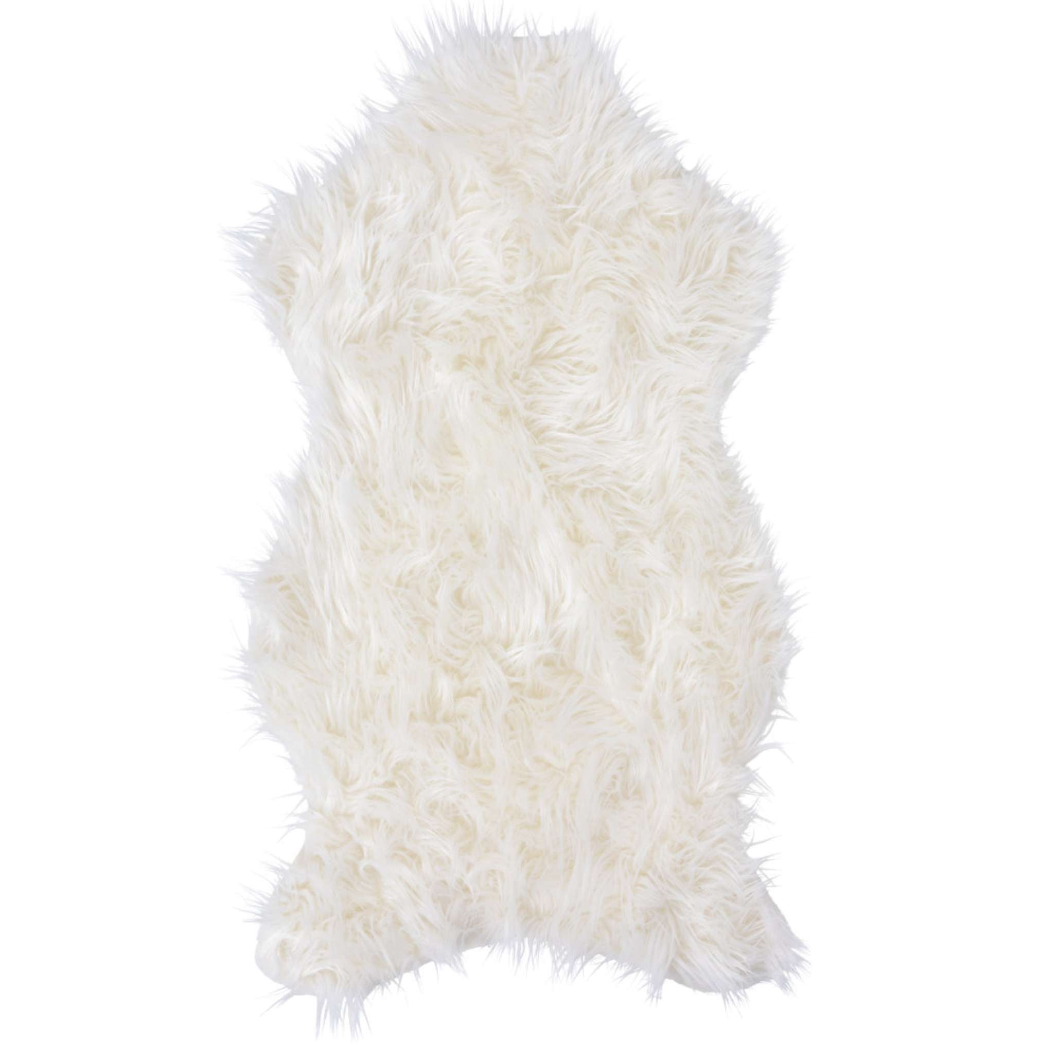 Tappeto finto pelo bianco 50x90 cm