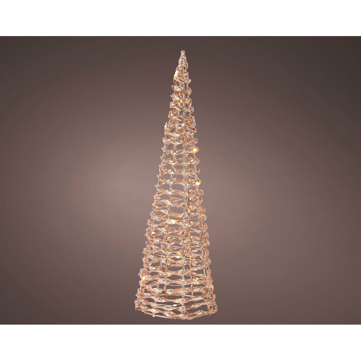 Albero natalizio oro con 20 microled 11,5x38 cm