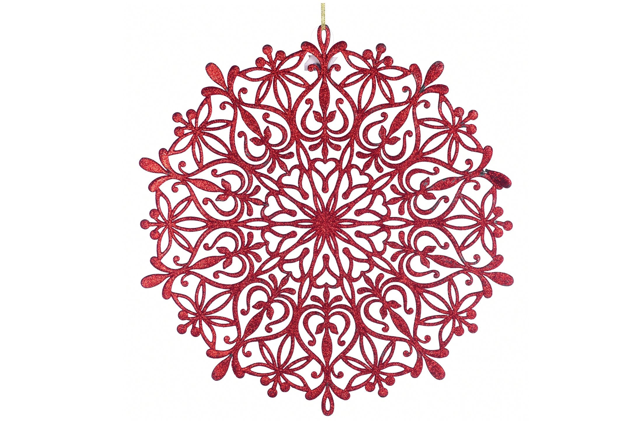 Sottopiatto in plastica glitterato colore rosso