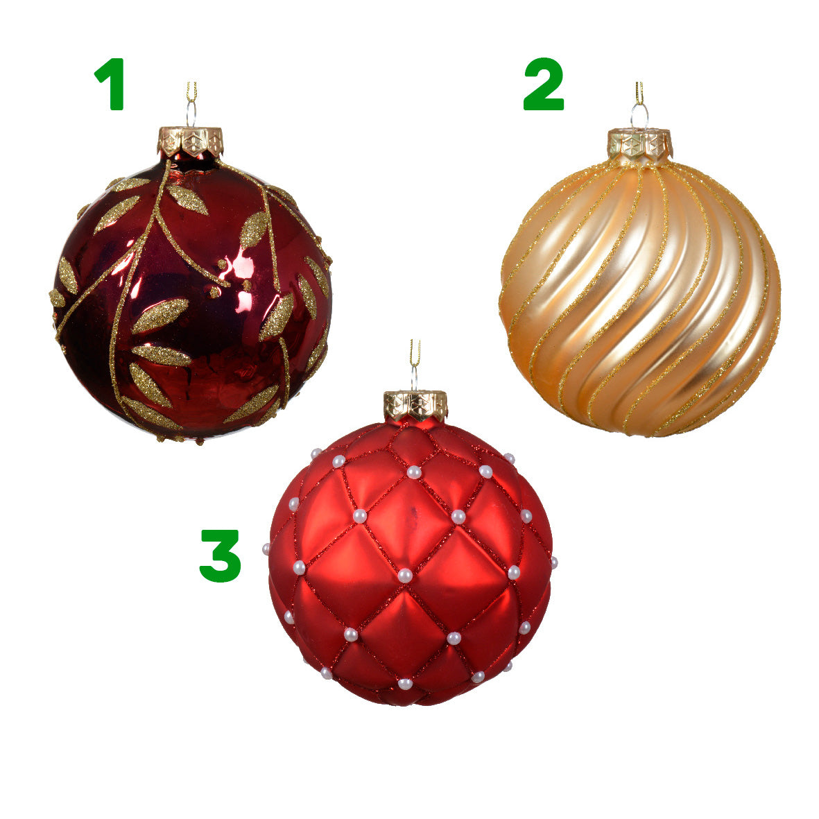 Pallina in vetro rosso-oro 10 cm