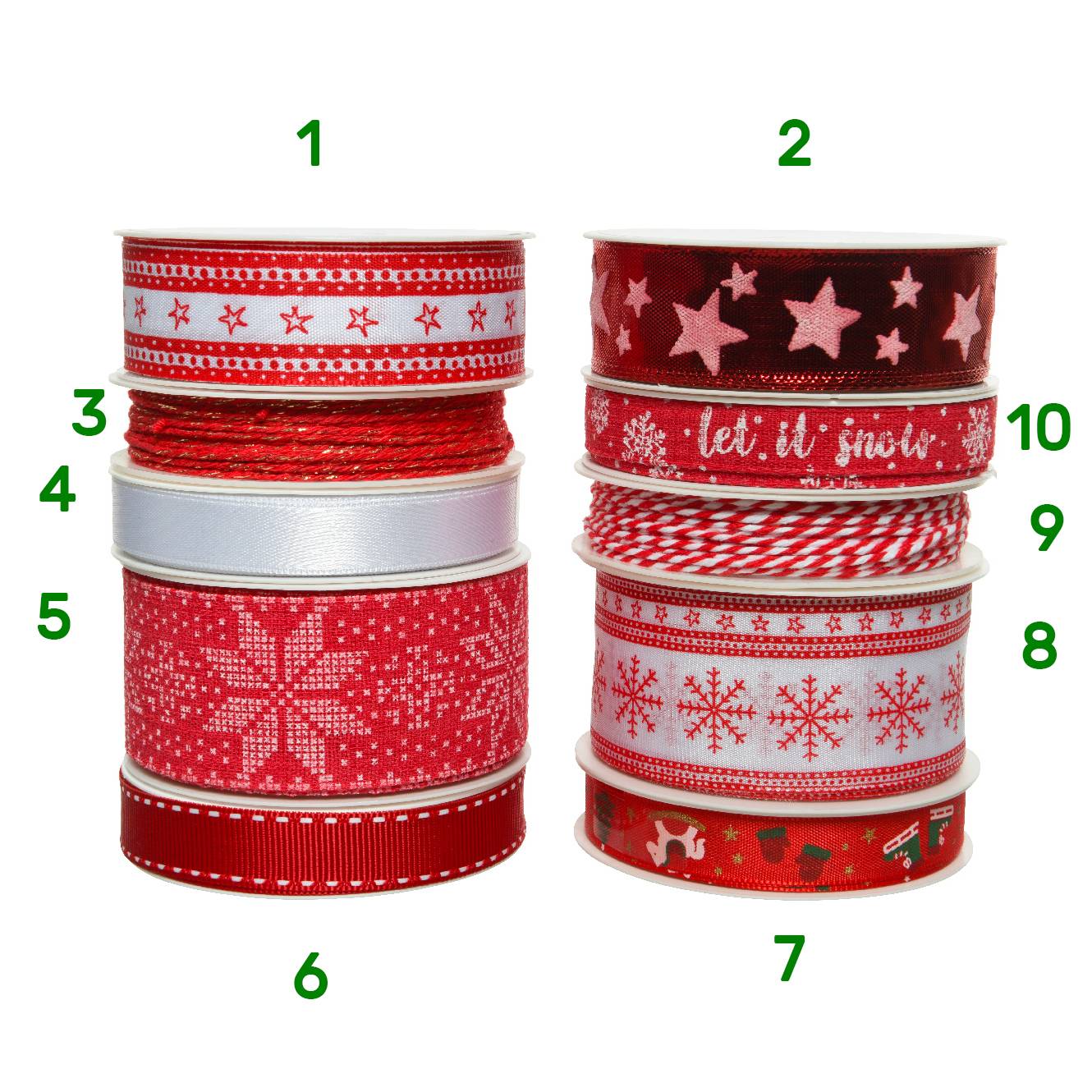 Nastro decorativo rosso/bianco Kaemingk