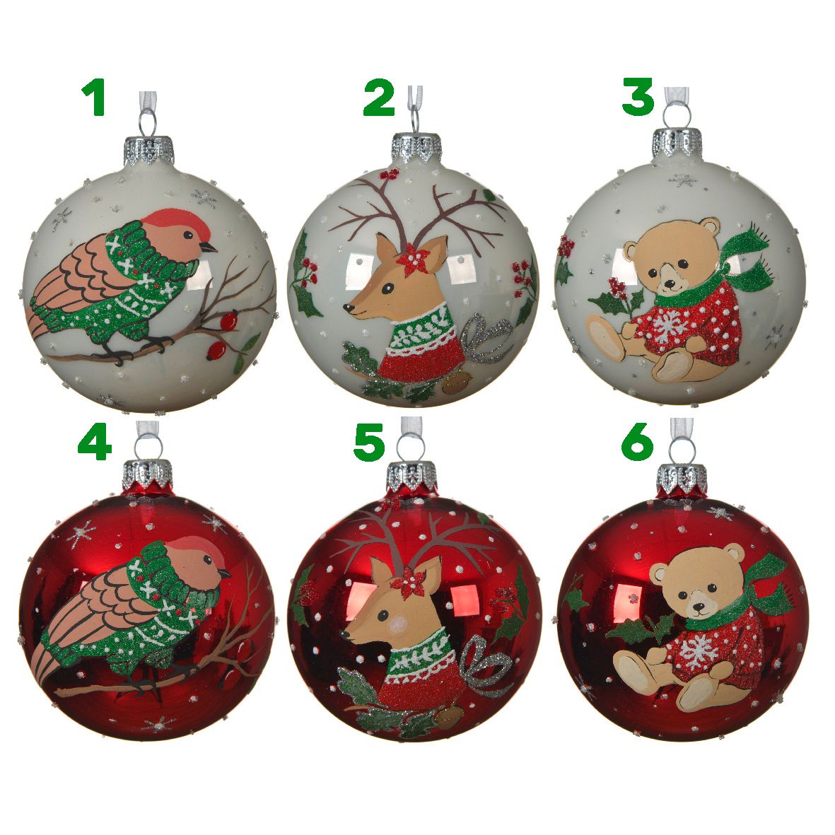 Palla di vetro con animali 8 cm